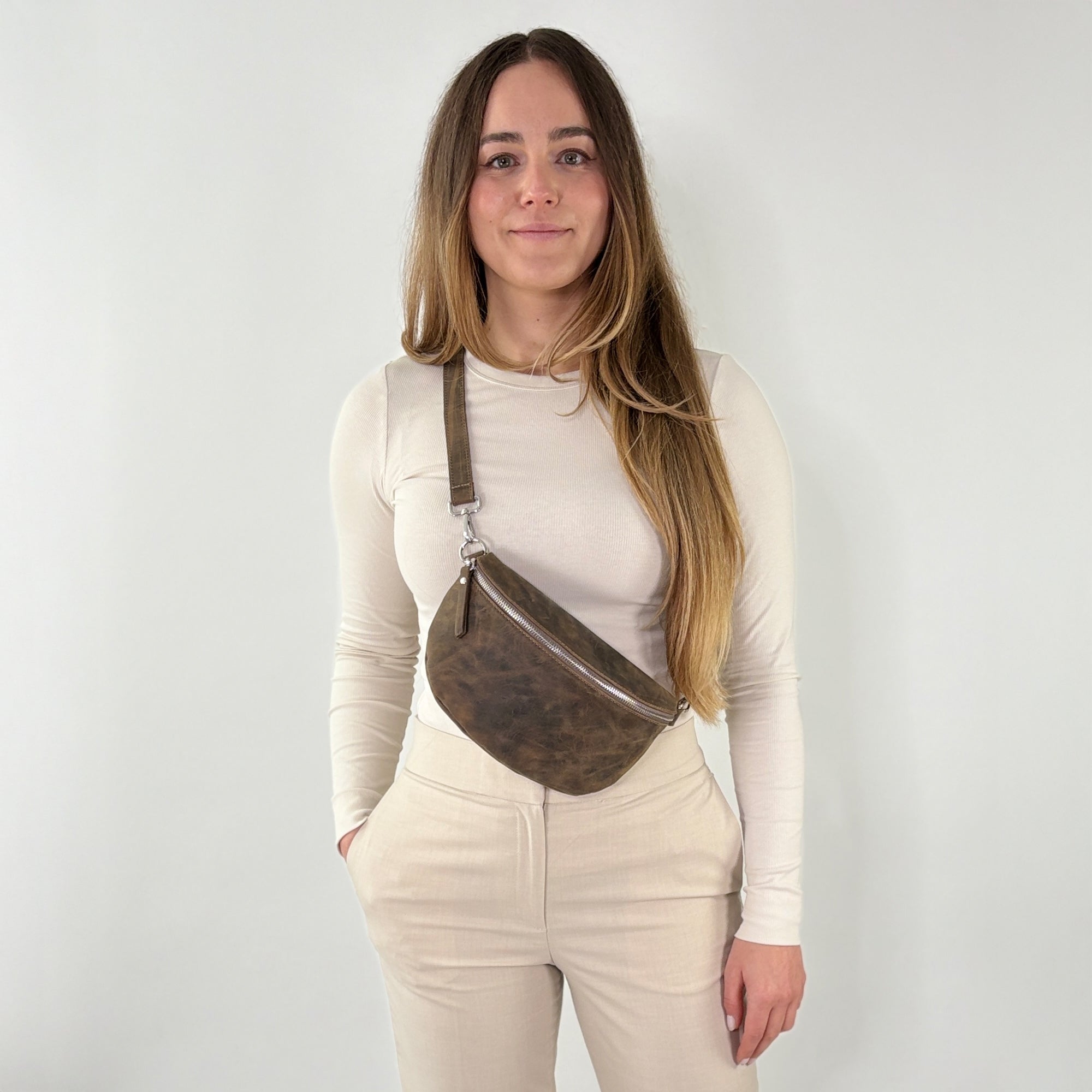 lepelou - leder - Bauchtasche - NINO braun BASIC - 