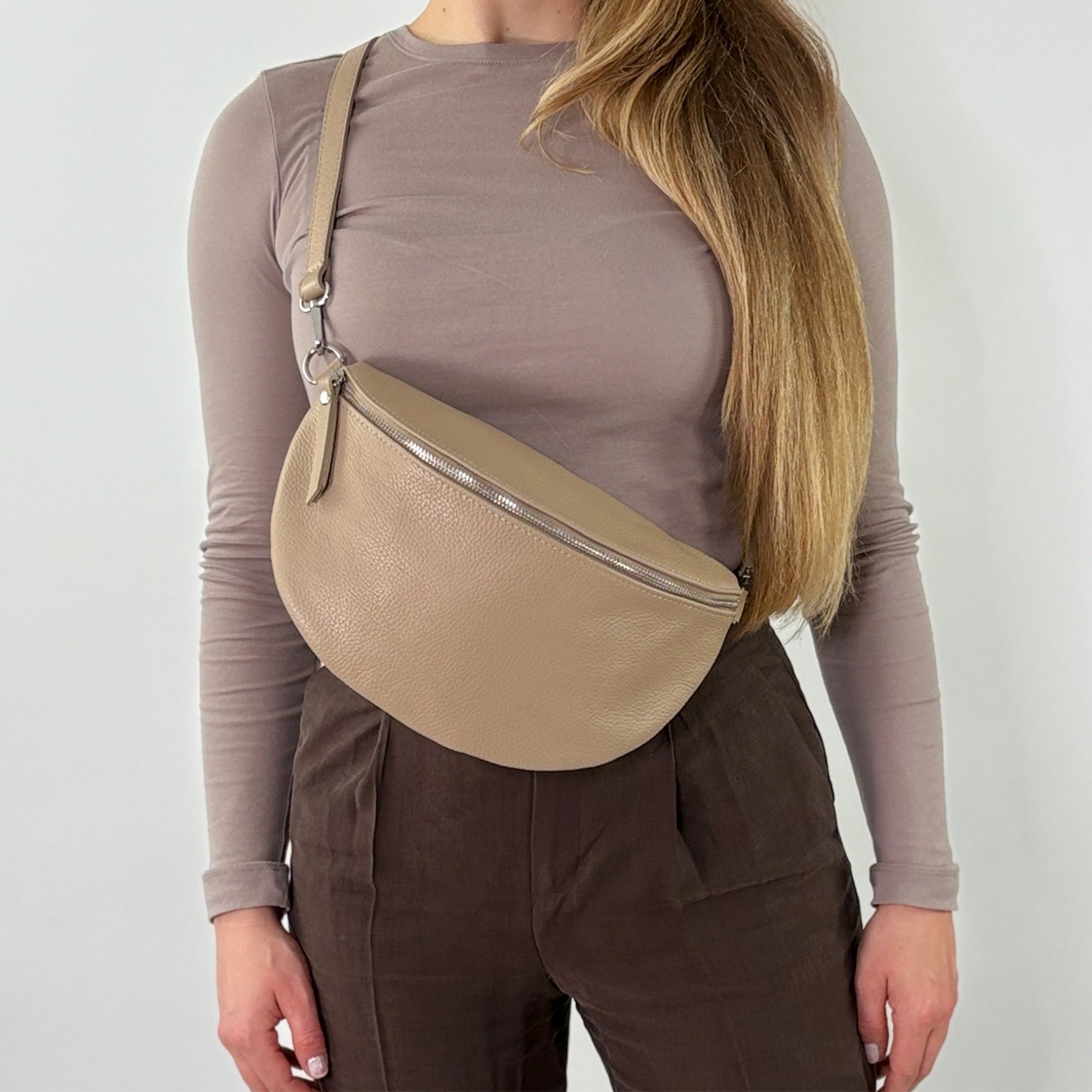 lepelou - leder - Bauchtasche - TONI Bauchtasche beige – Large - LPBTONBEIL