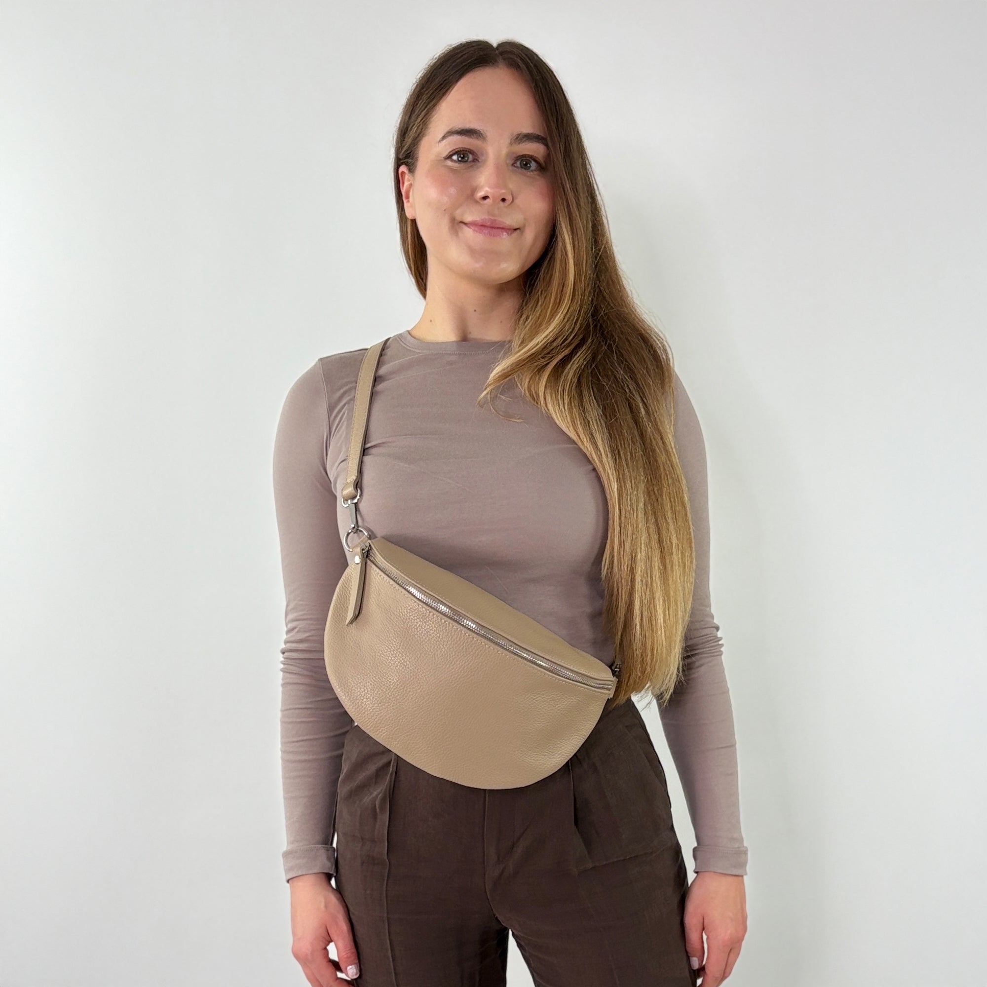 lepelou - leder - Bauchtasche - TONI Bauchtasche beige – Large - LPBTONBEIL