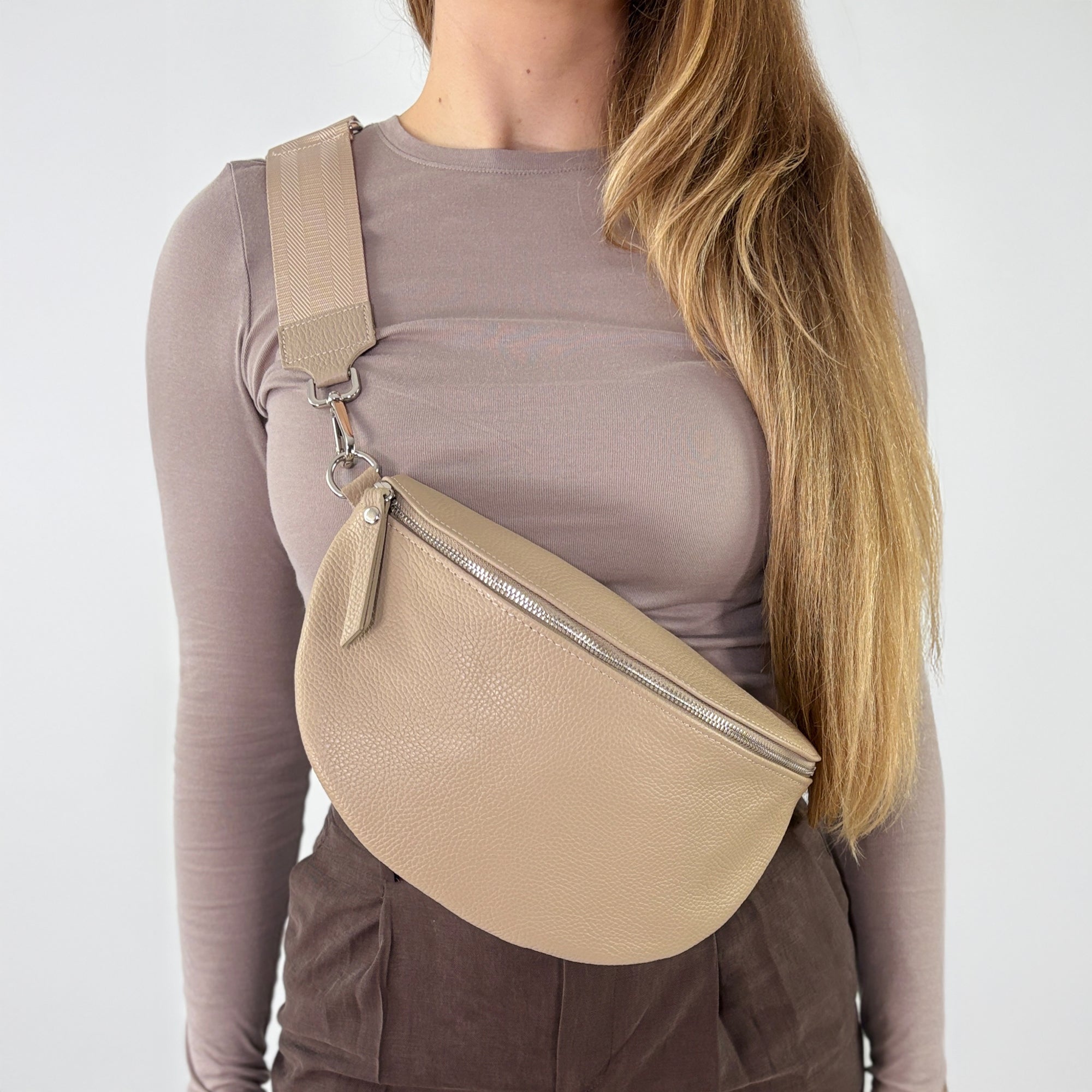 lepelou - leder - Bauchtasche - TONI Bauchtasche beige – Large - LPBTONBEIL5