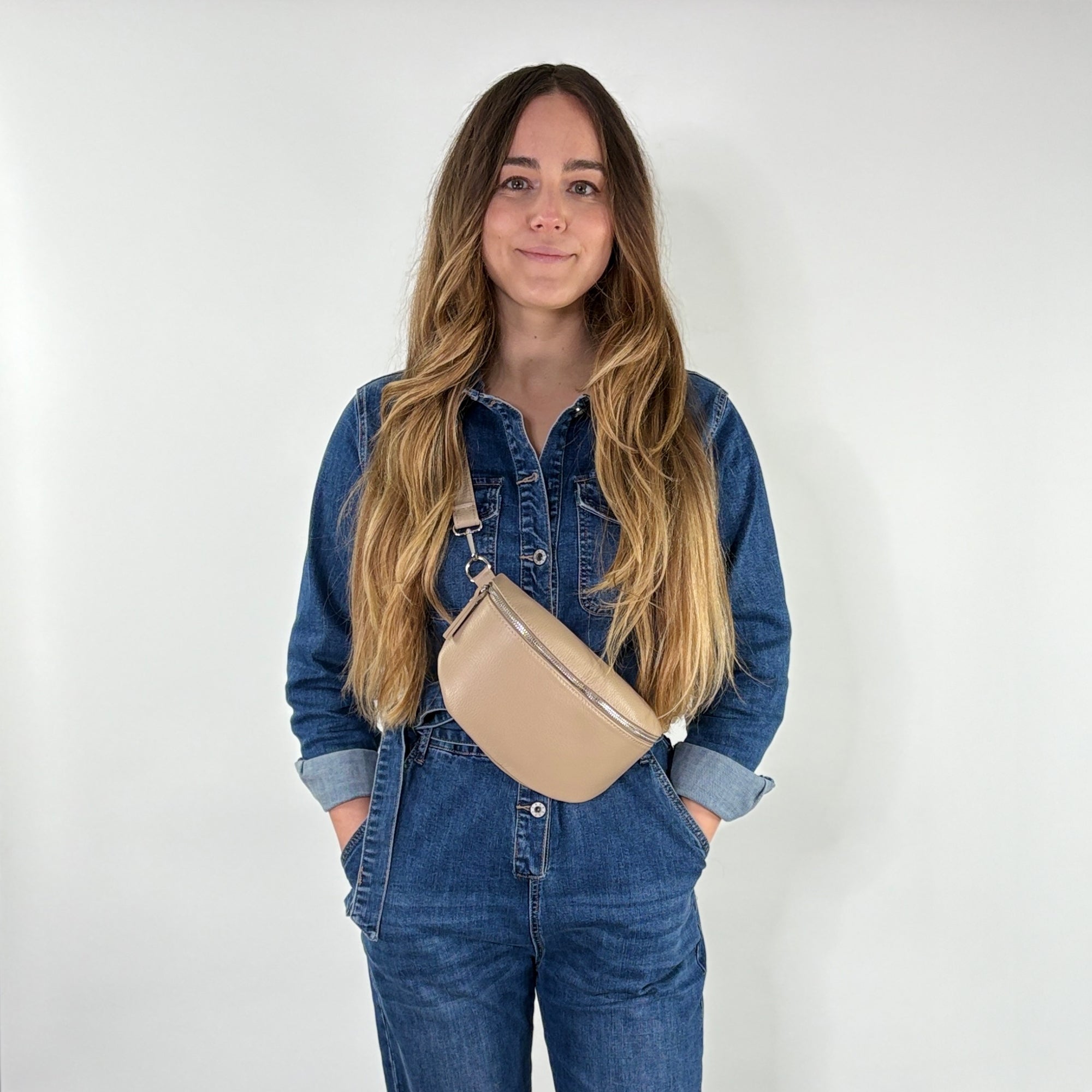 lepelou - leder - Bauchtasche - TONI Bauchtasche beige – Medium - LPBTONBEIM