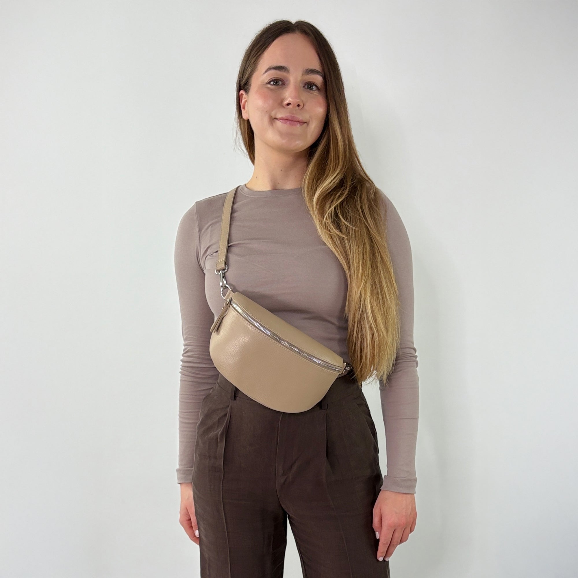 lepelou - leder - Bauchtasche - TONI Bauchtasche beige – Medium - LPBTONBEIM