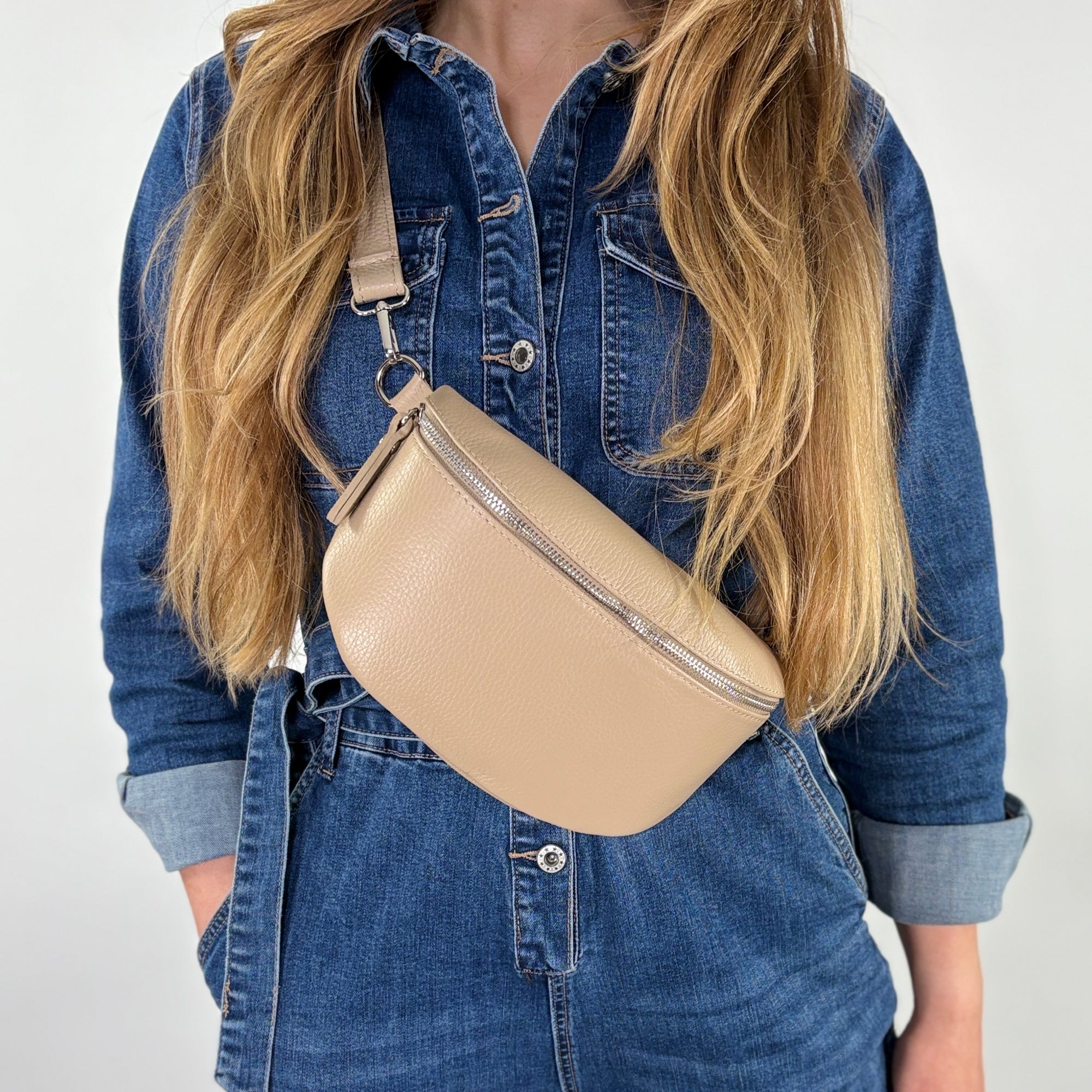 lepelou - leder - Bauchtasche - TONI Bauchtasche beige – Medium - LPBTONBEIM