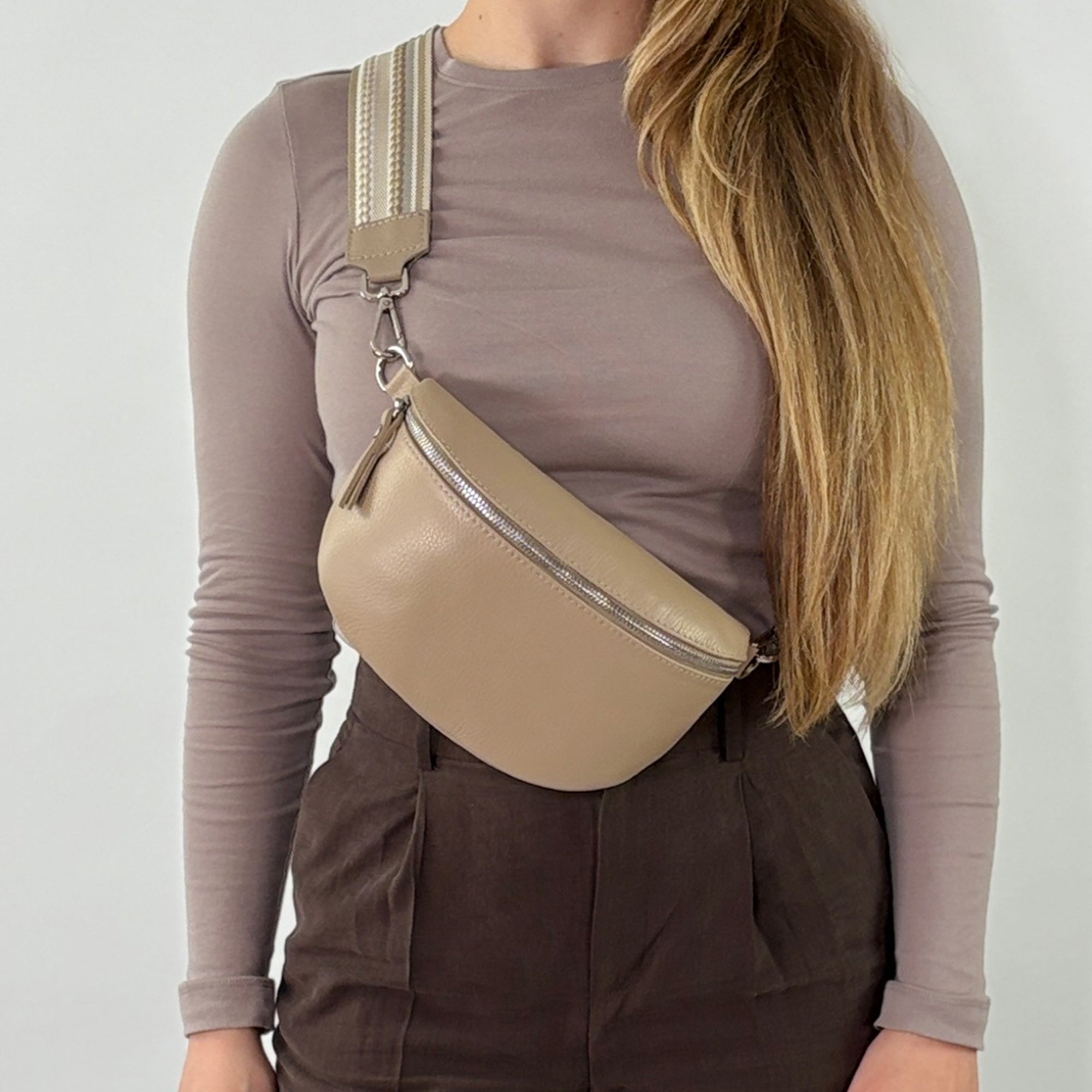 lepelou - leder - Bauchtasche - TONI Bauchtasche beige – Medium - LPBTONBEIM4