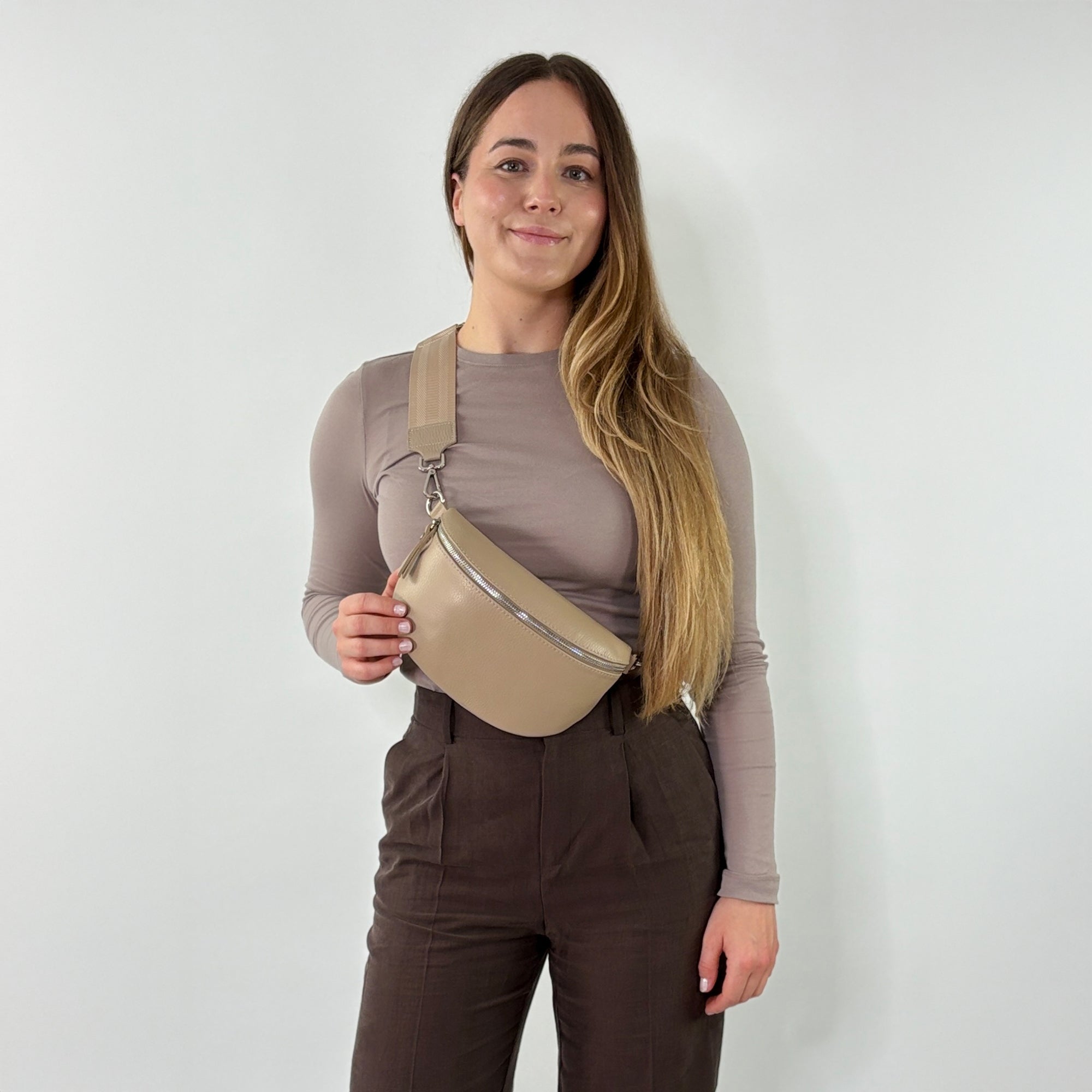 lepelou - leder - Bauchtasche - TONI Bauchtasche beige – Medium - LPBTONBEIM5
