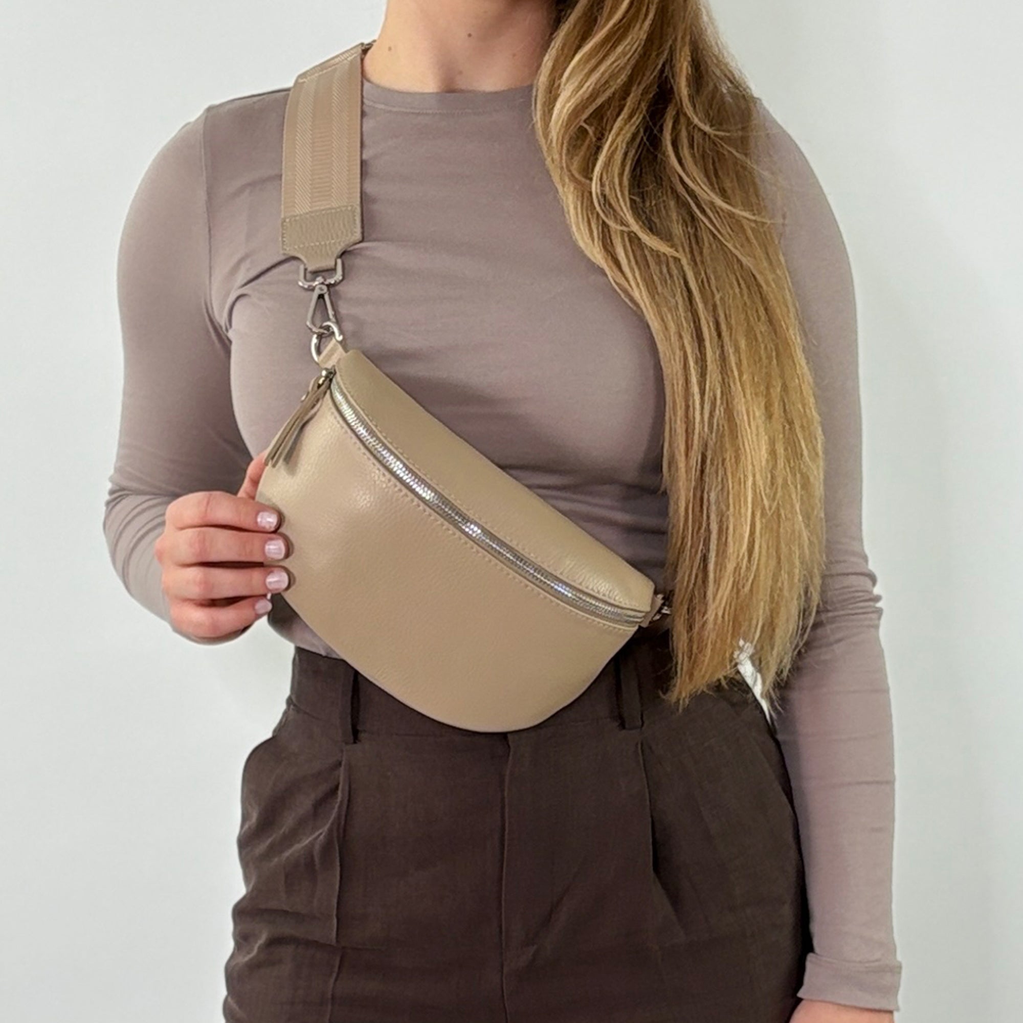 lepelou - leder - Bauchtasche - TONI Bauchtasche beige – Medium - LPBTONBEIM5