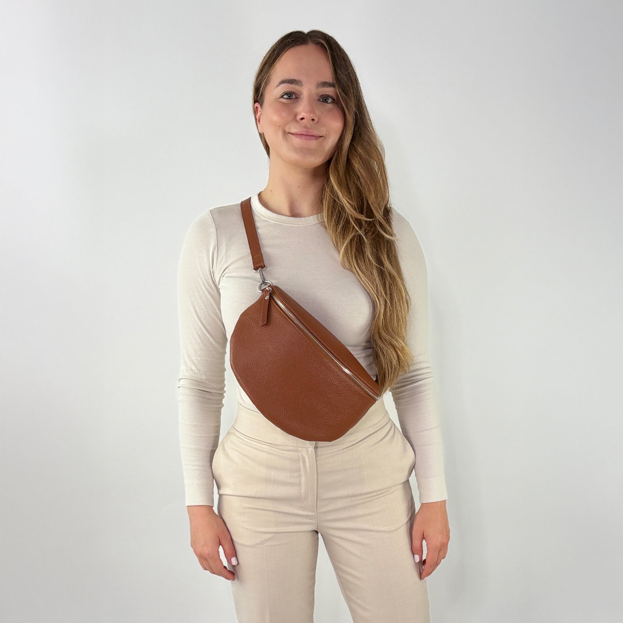 lepelou - leder - Bauchtasche - TONI Bauchtasche cognac – Large - LPBTONCOGL