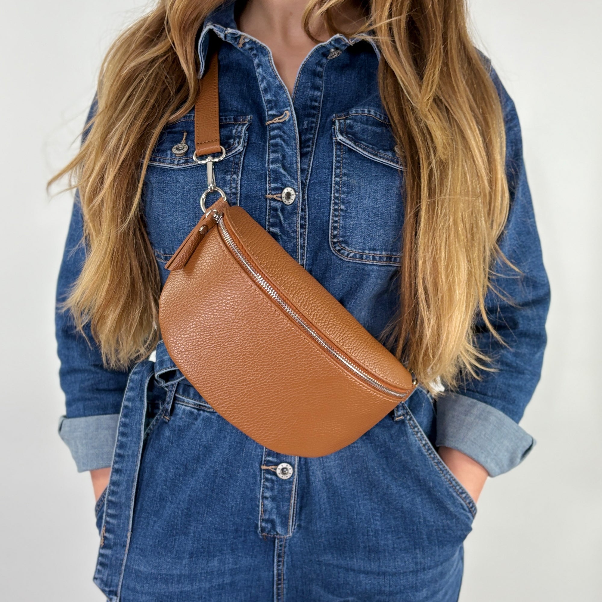 lepelou - leder - Bauchtasche - TONI Bauchtasche cognac – Medium - LPBTONCOGM