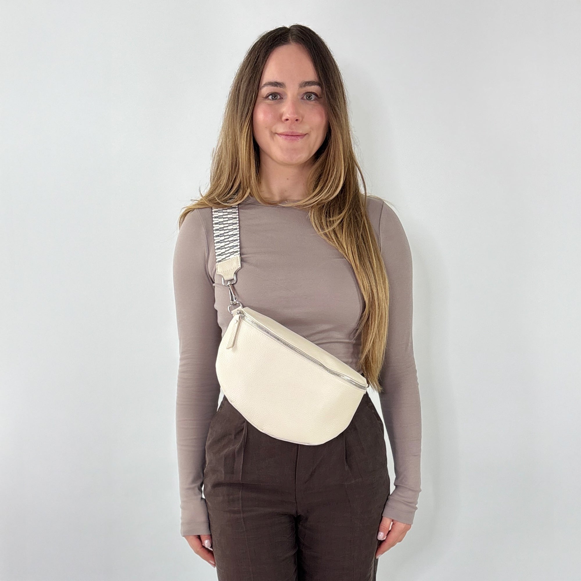 lepelou - leder - Bauchtasche - TONI Bauchtasche creme – Large - LPBTONCREL1