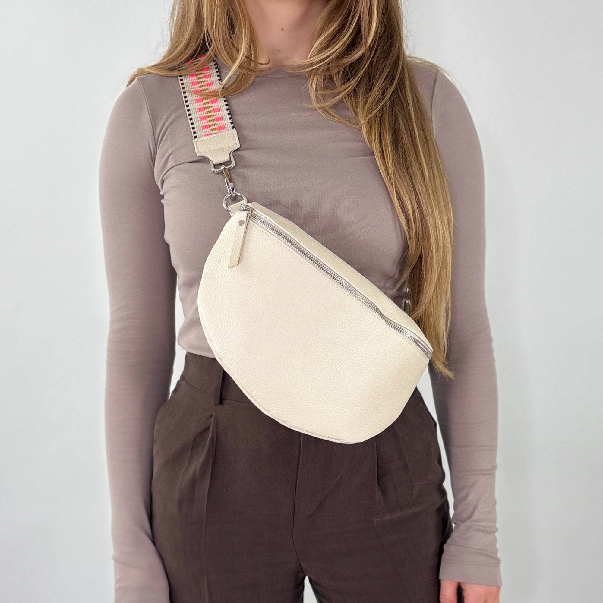 lepelou - leder - Bauchtasche - TONI Bauchtasche creme – Large - LPBTONCREL2