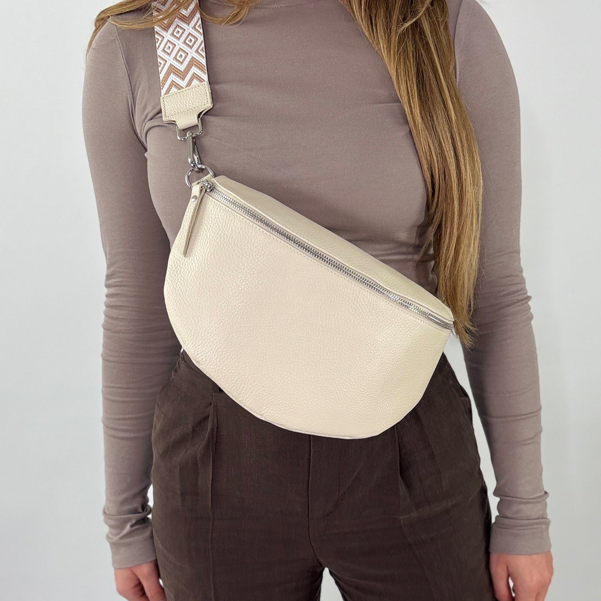 lepelou - leder - Bauchtasche - TONI Bauchtasche creme – Large - LPBTONCREL3