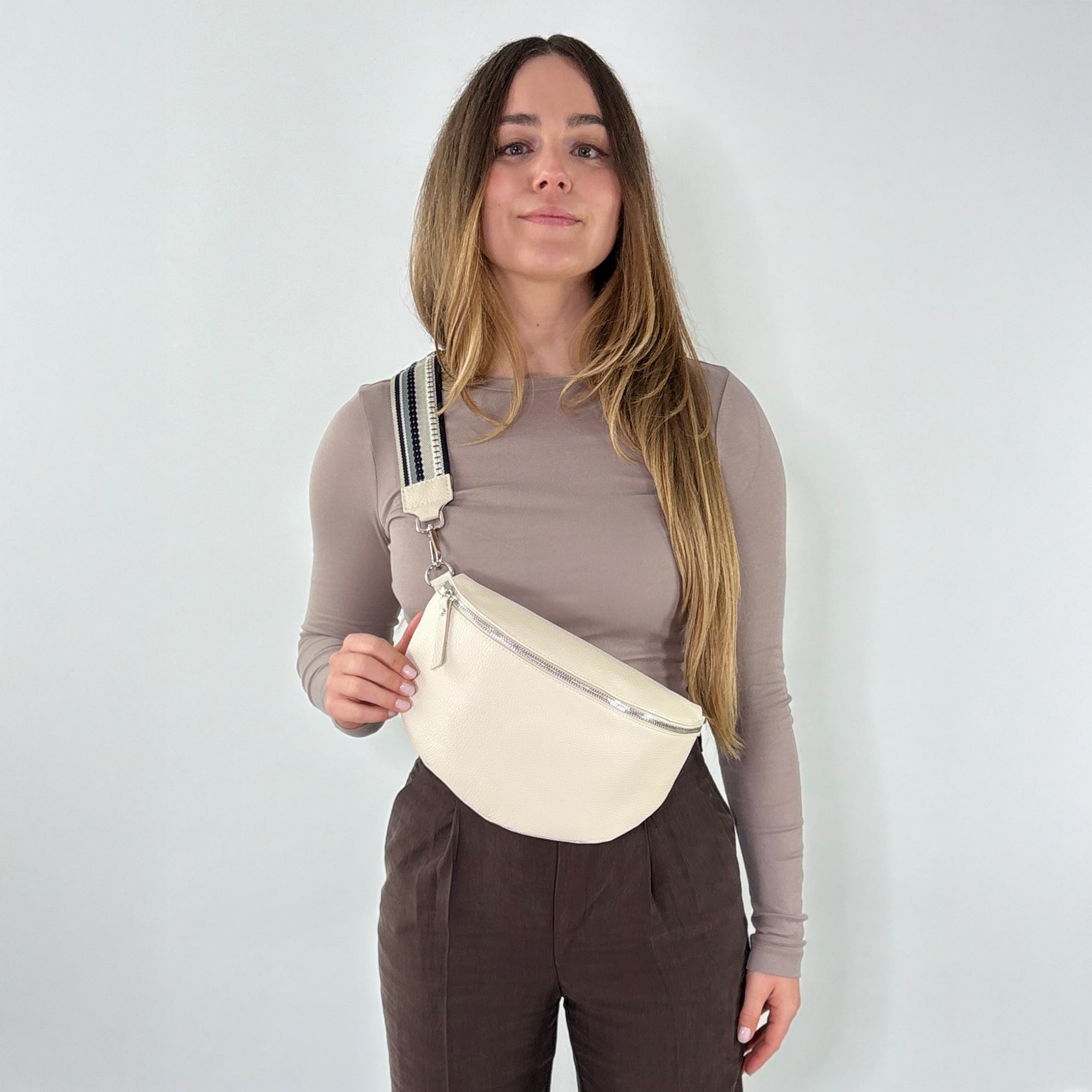 lepelou - leder - Bauchtasche - TONI Bauchtasche creme – Large - LPBTONCREL6