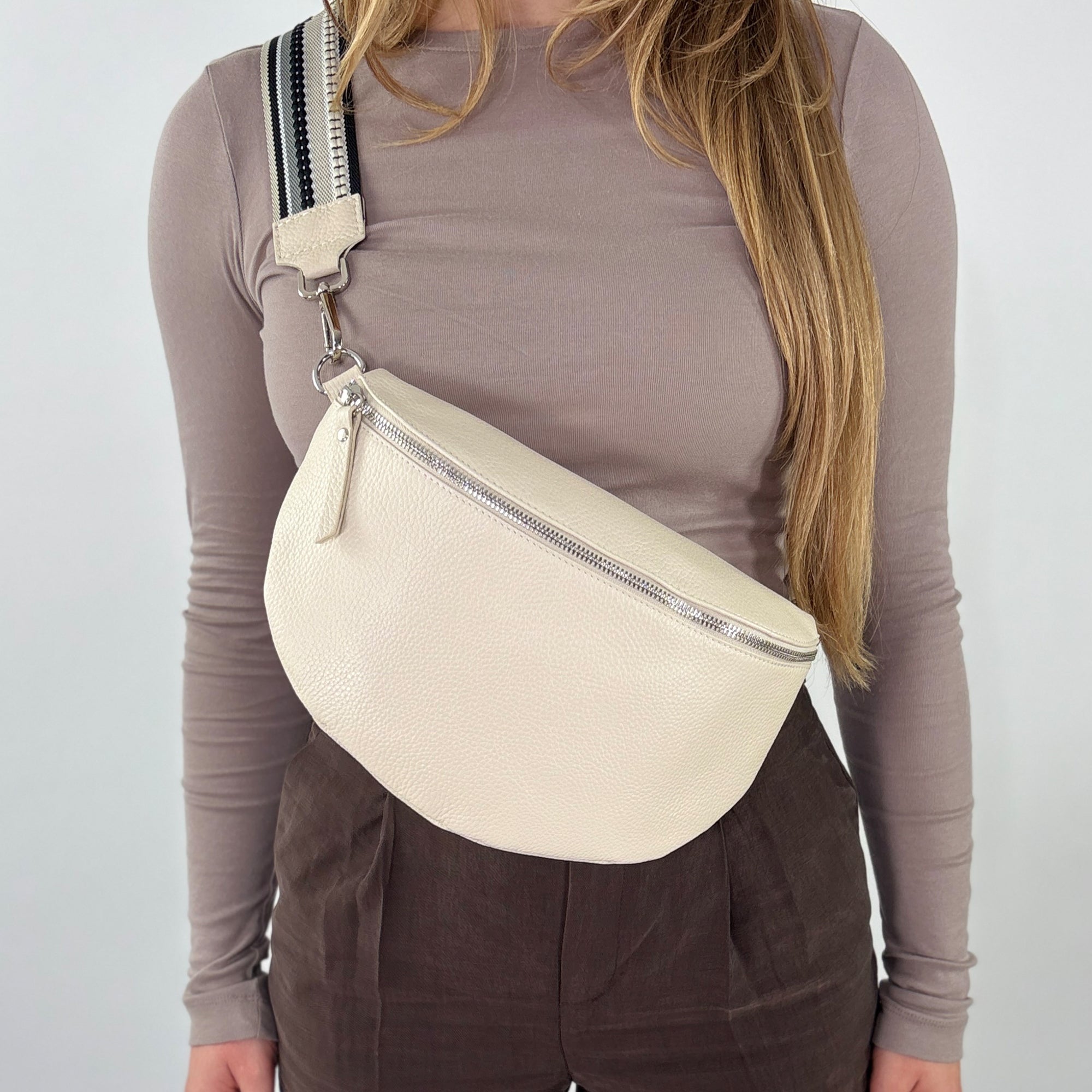 lepelou - leder - Bauchtasche - TONI Bauchtasche creme – Large - LPBTONCREL6