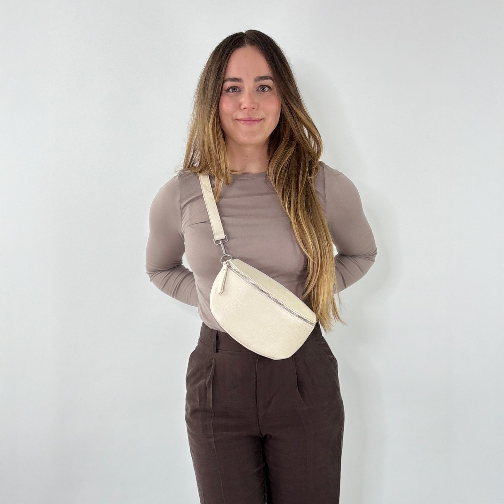 lepelou - leder - Bauchtasche - TONI Bauchtasche creme – Medium - LPBTONCREM