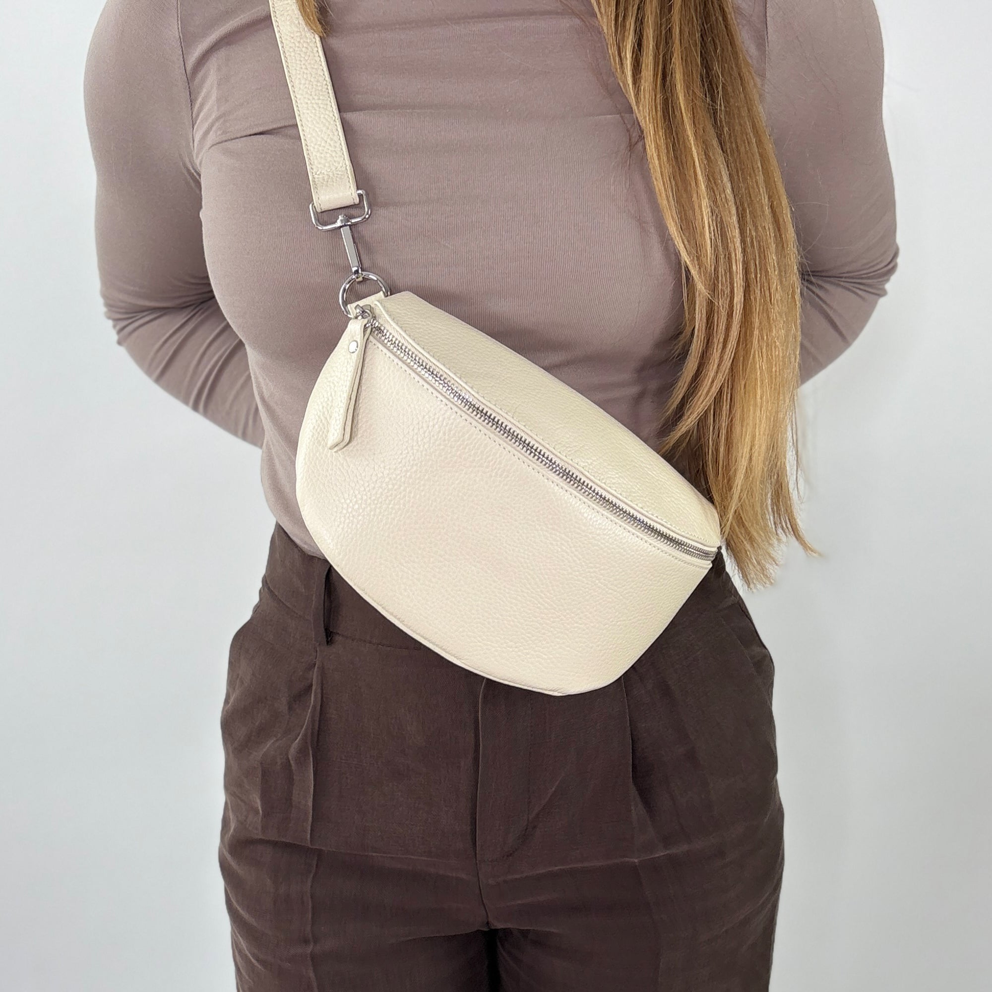lepelou - leder - Bauchtasche - TONI Bauchtasche creme – Medium - LPBTONCREM