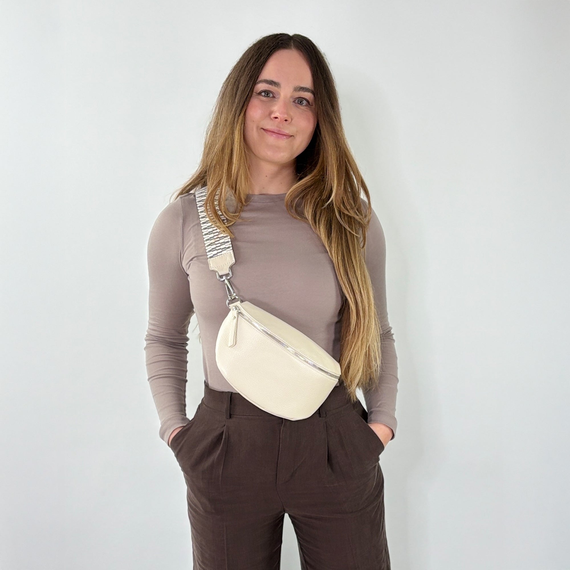 lepelou - leder - Bauchtasche - TONI Bauchtasche creme – Medium - LPBTONCREM1