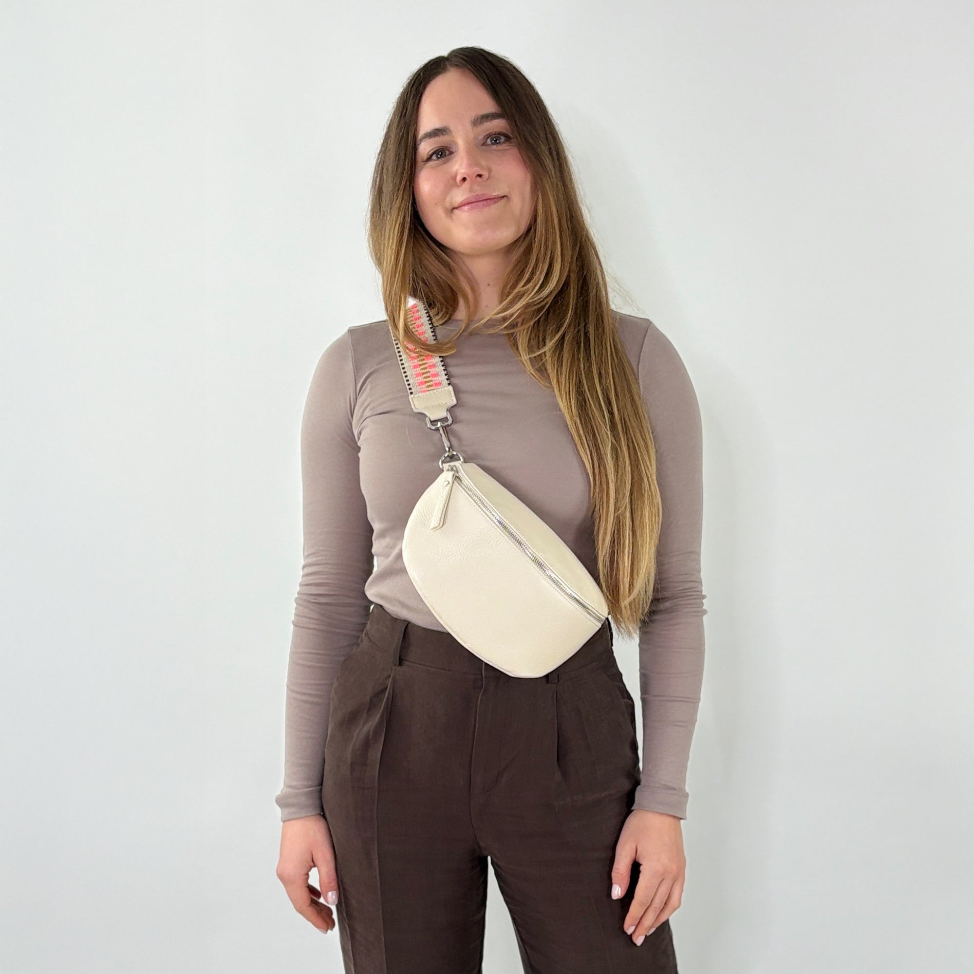 lepelou - leder - Bauchtasche - TONI Bauchtasche creme – Medium - LPBTONCREM2