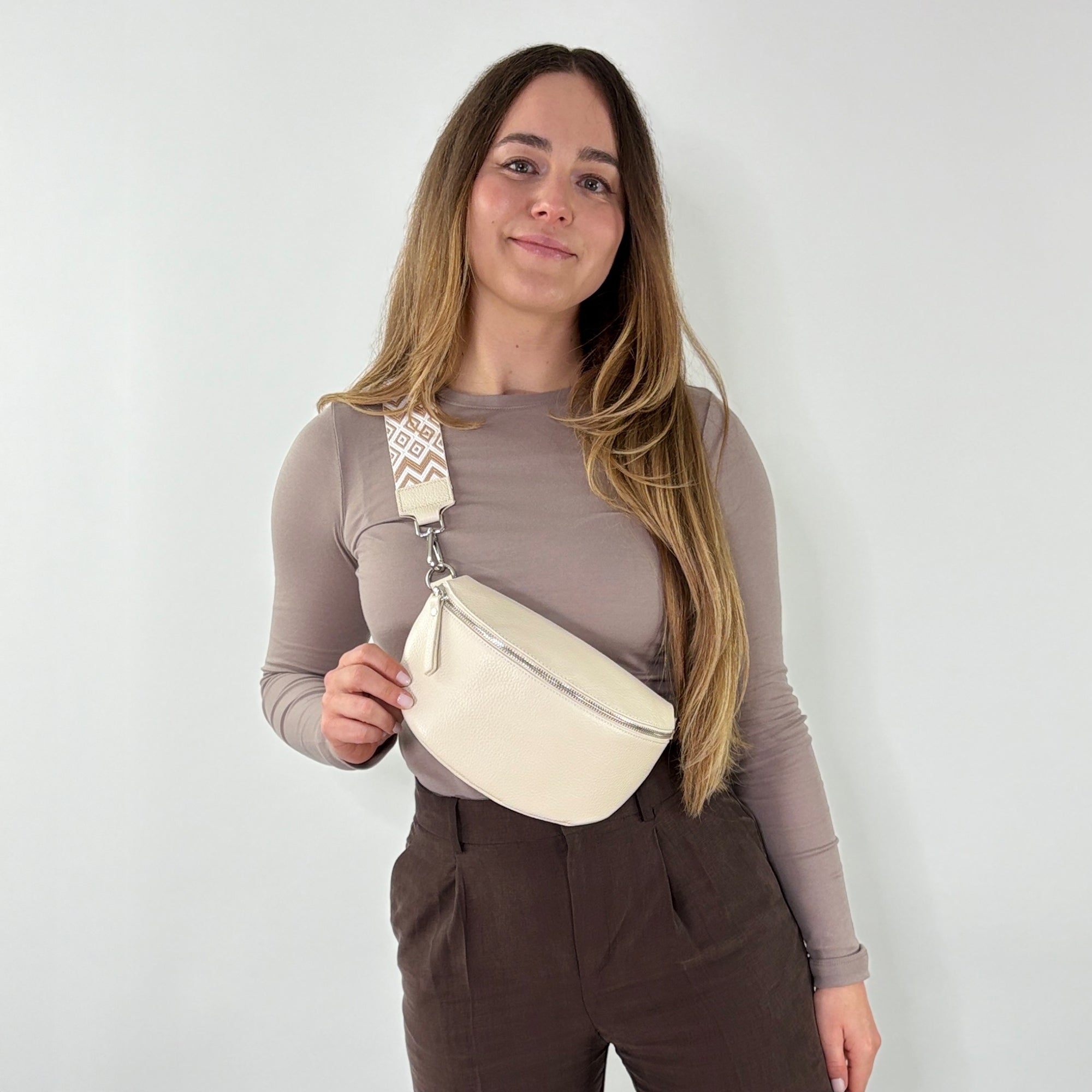 lepelou - leder - Bauchtasche - TONI Bauchtasche creme – Medium - LPBTONCREM3