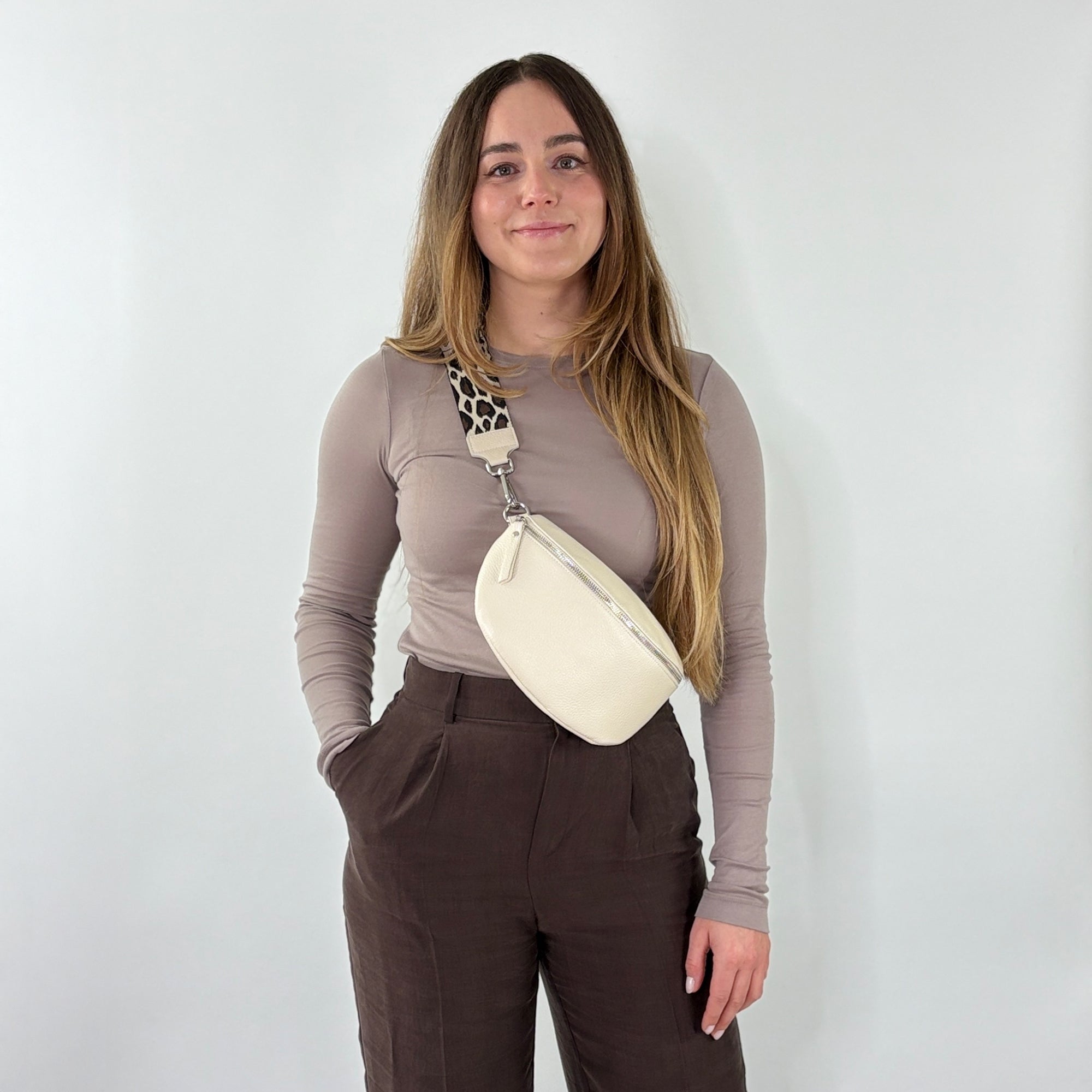 lepelou - leder - Bauchtasche - TONI Bauchtasche creme – Medium - LPBTONCREM3