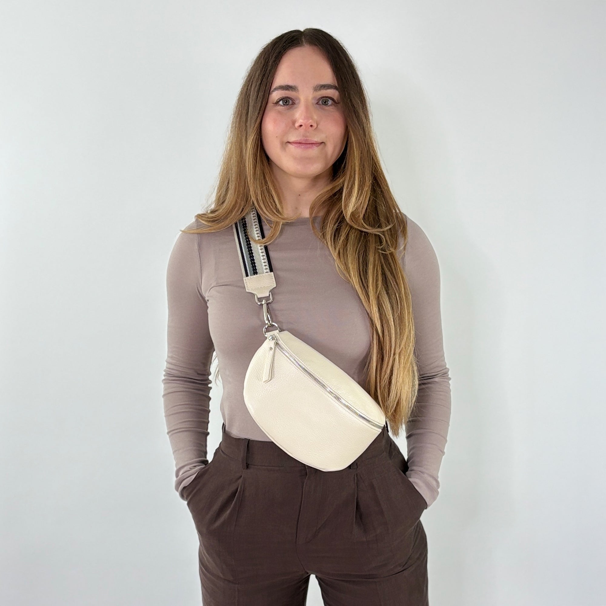 lepelou - leder - Bauchtasche - TONI Bauchtasche creme – Medium - LPBTONCREM6