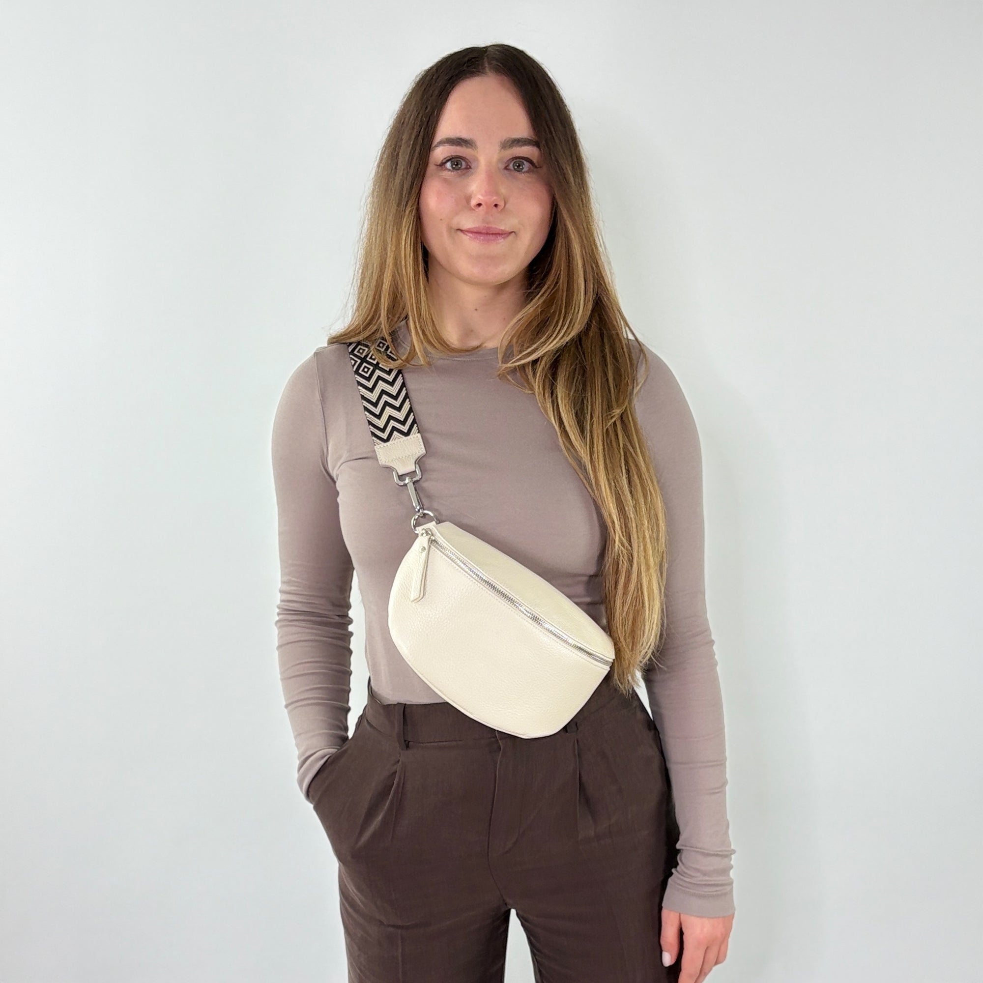 lepelou - leder - Bauchtasche - TONI Bauchtasche creme – Medium - LPBTONCREM7