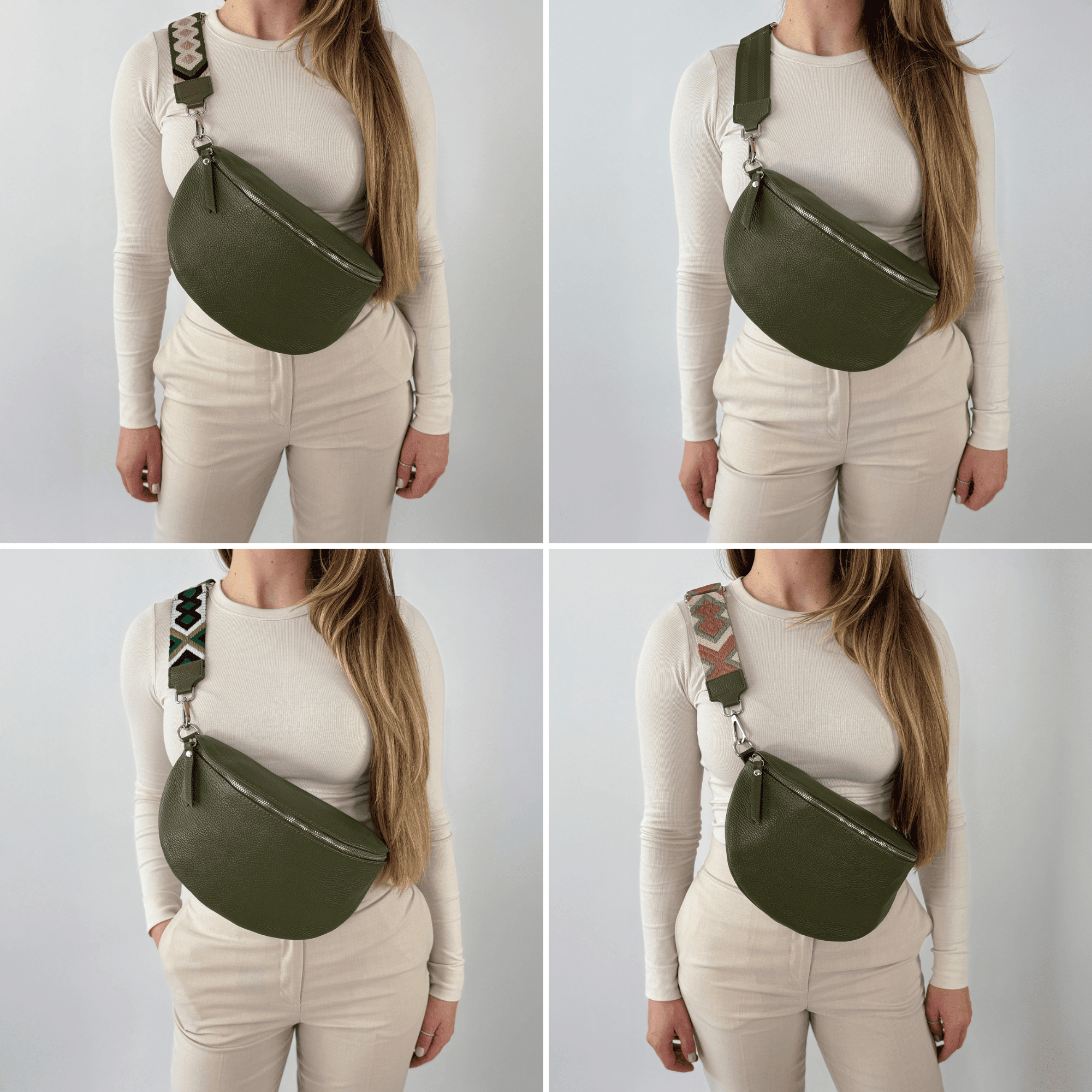 lepelou - leder - Bauchtasche - TONI Bauchtasche khaki – Large - LPBTONKHAL