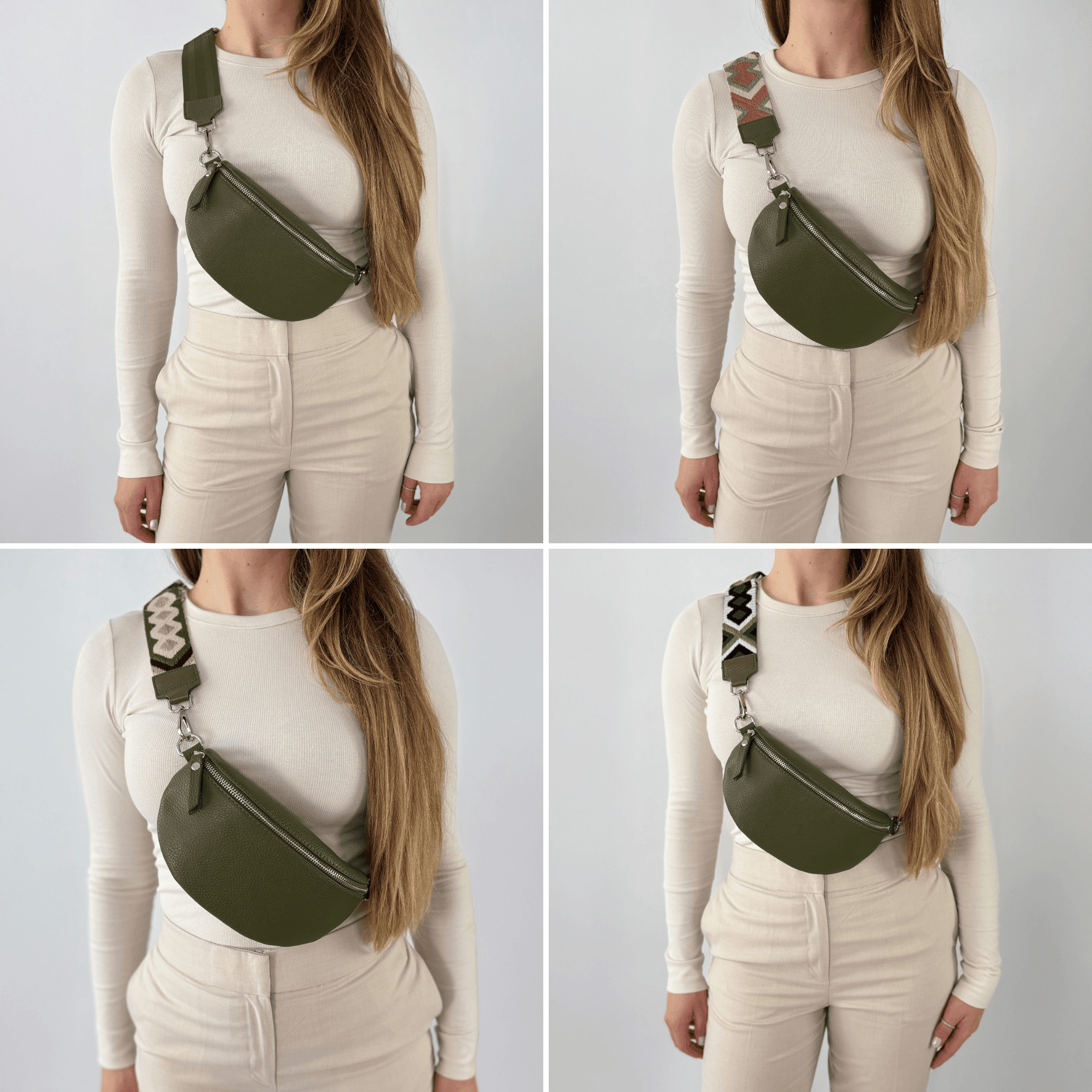 lepelou - leder - Bauchtasche - TONI Bauchtasche khaki – Medium - LPBTONKHAM