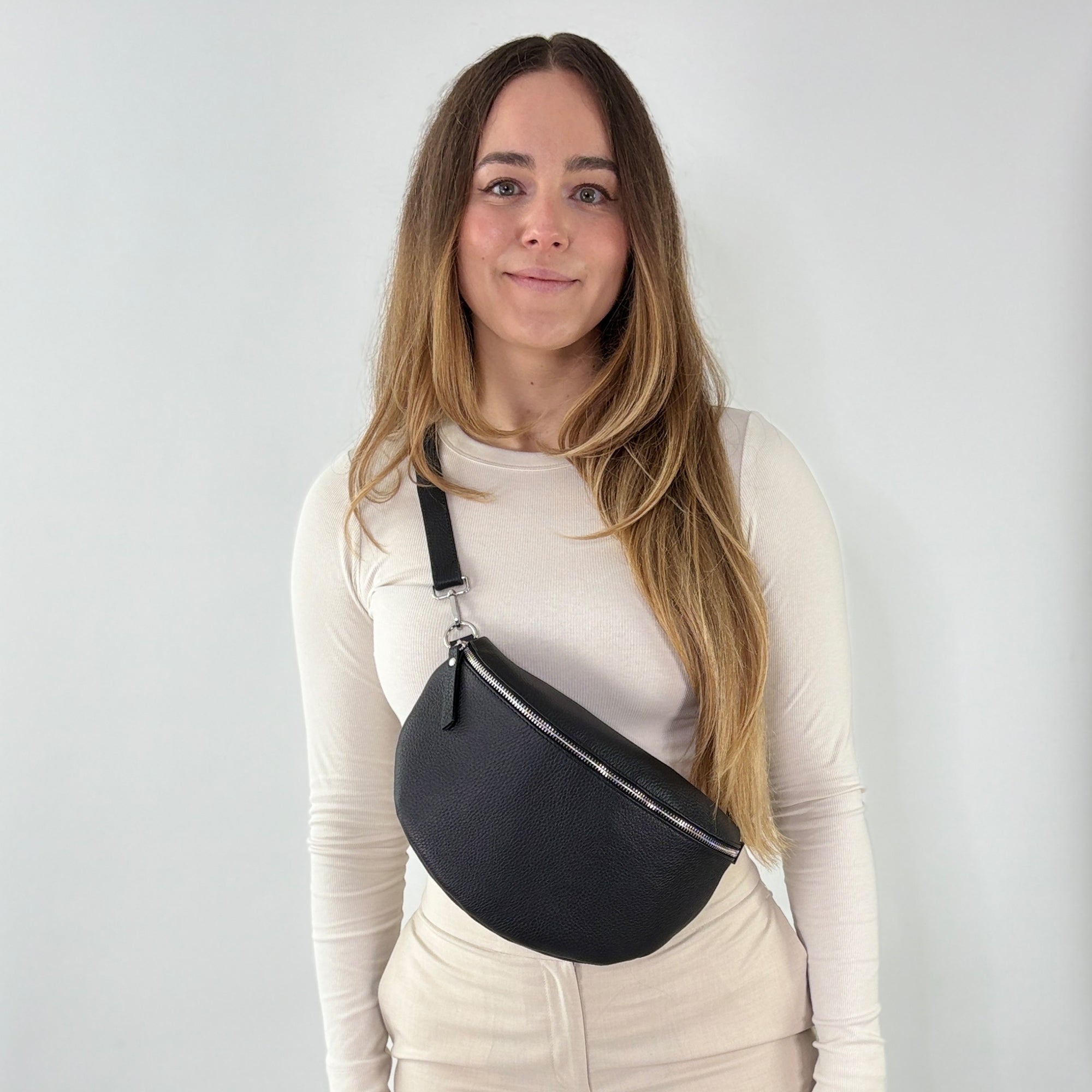 lepelou - leder - Bauchtasche - TONI Bauchtasche schwarz – Large - LPBTONSCHL