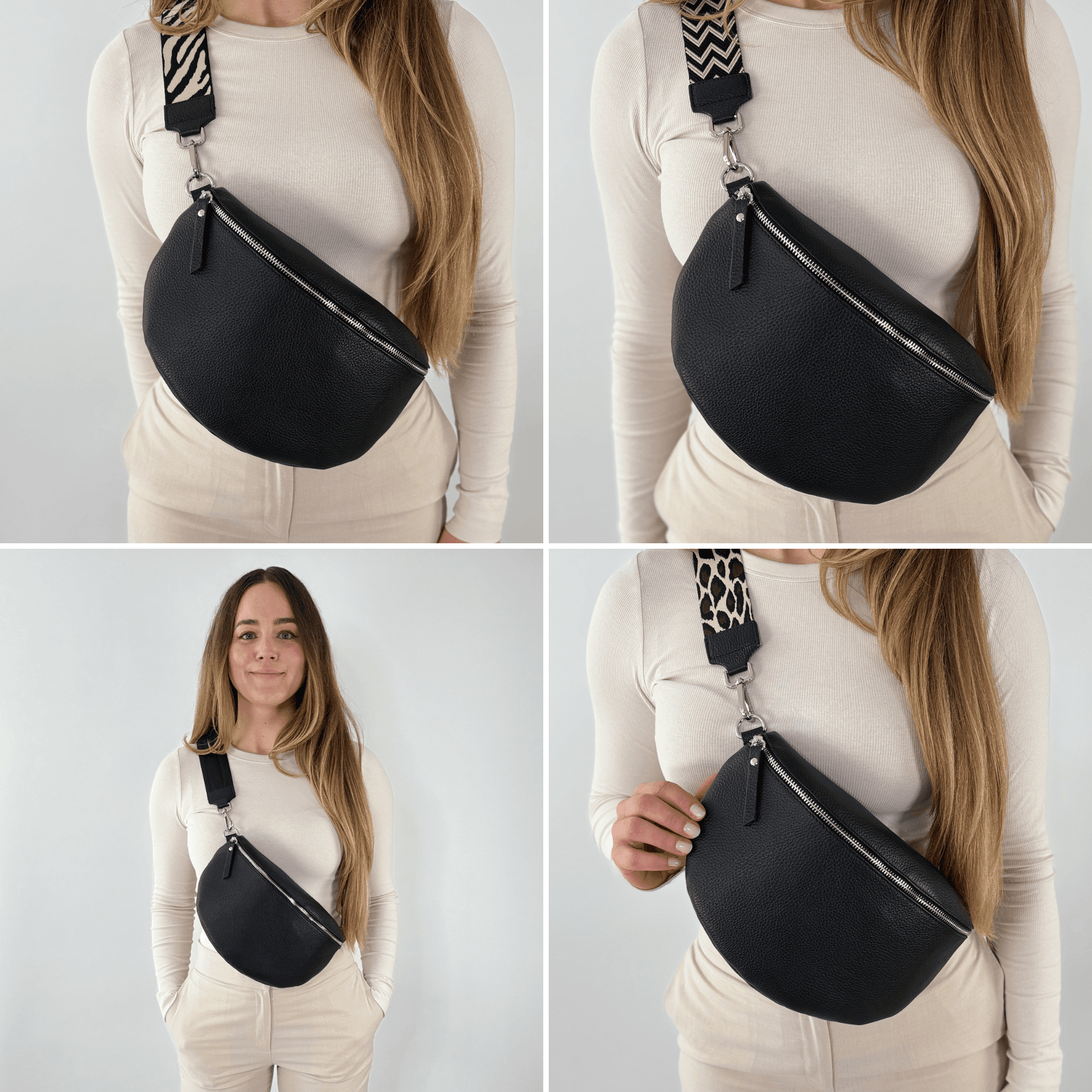 lepelou - leder - Bauchtasche - TONI Bauchtasche schwarz – Large - LPBTONSCHL