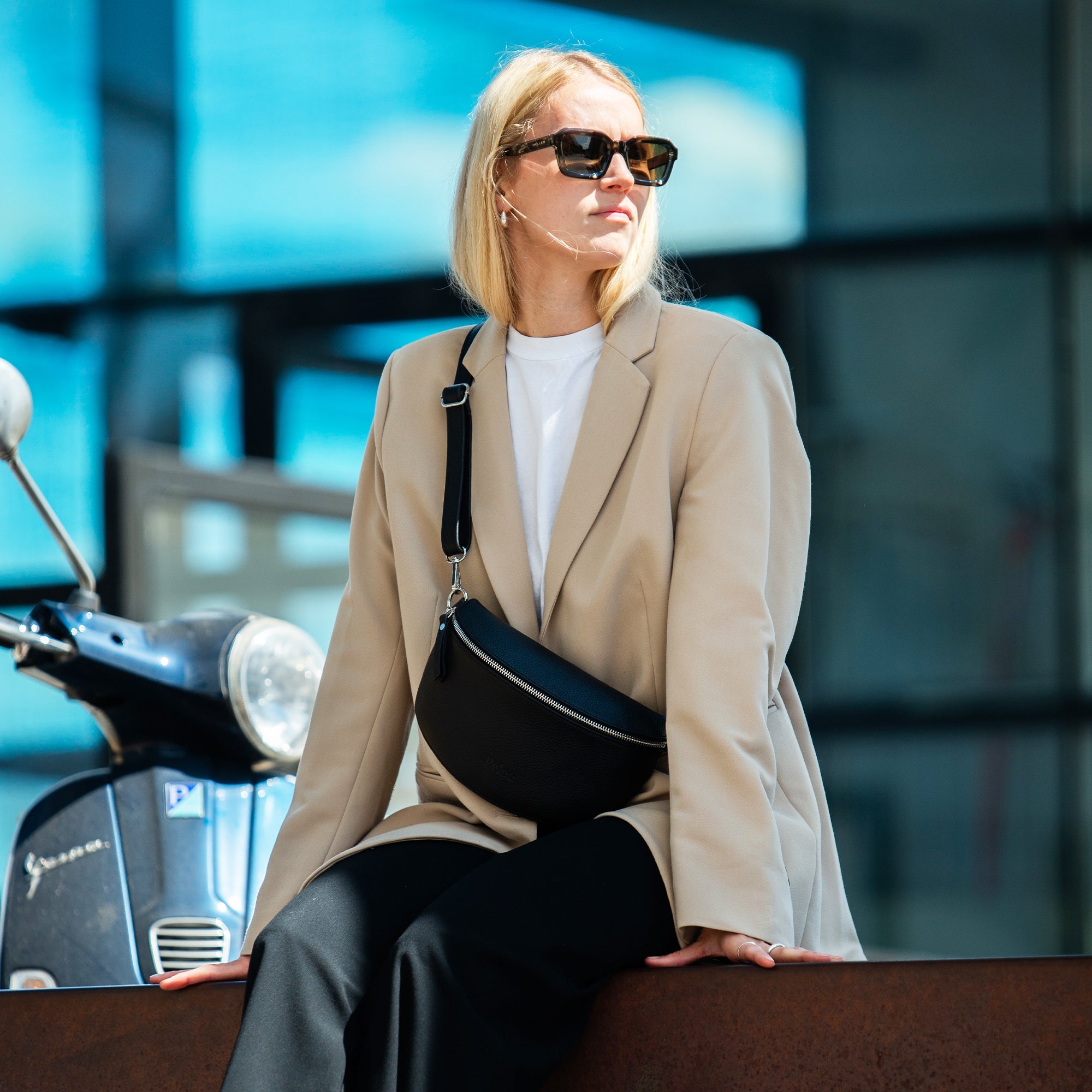 lepelou - leder - Bauchtasche - TONI Bauchtasche schwarz – Medium - LPBTONSCHM