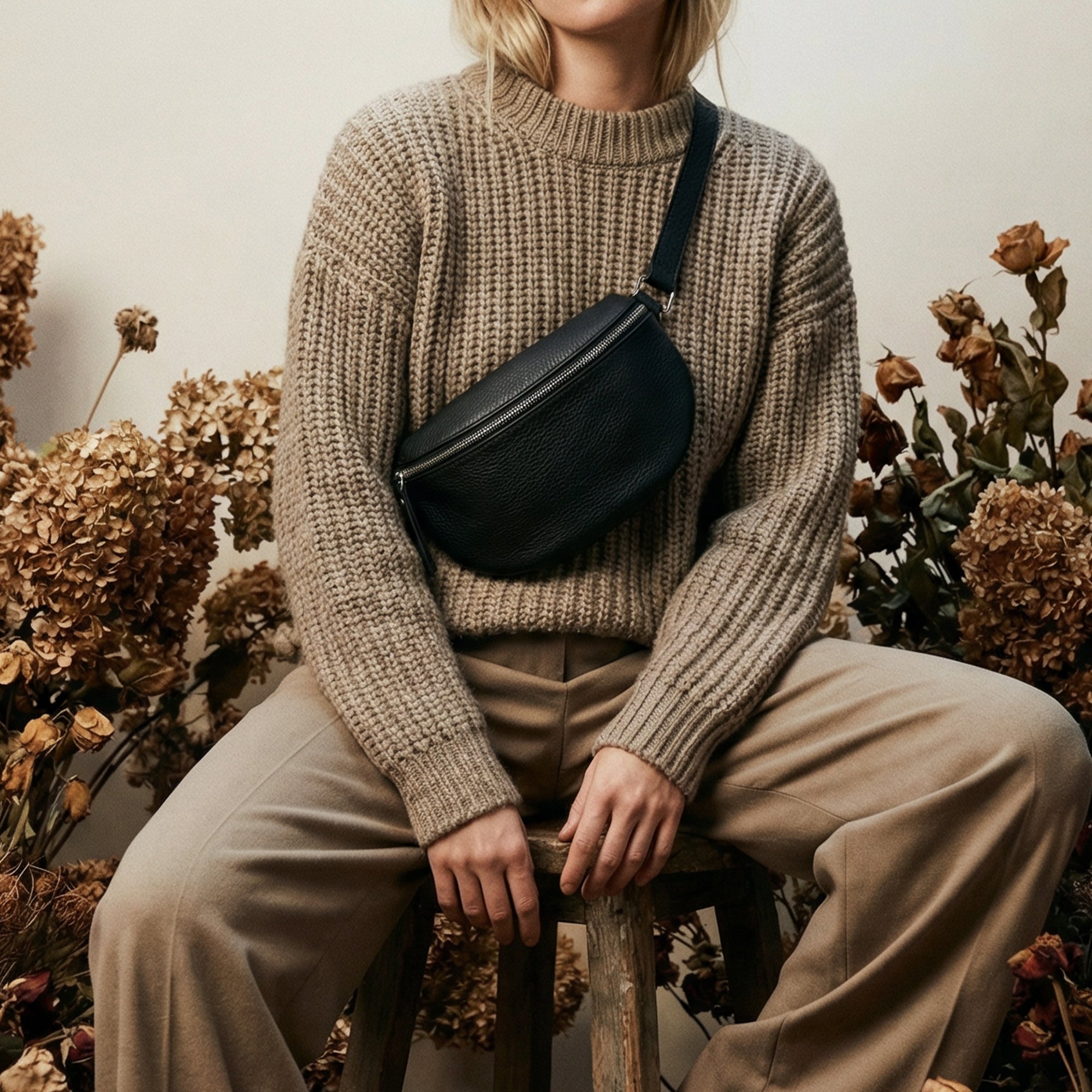 lepelou - leder - Bauchtasche - TONI Bauchtasche schwarz – Small - LPBTONSCHS