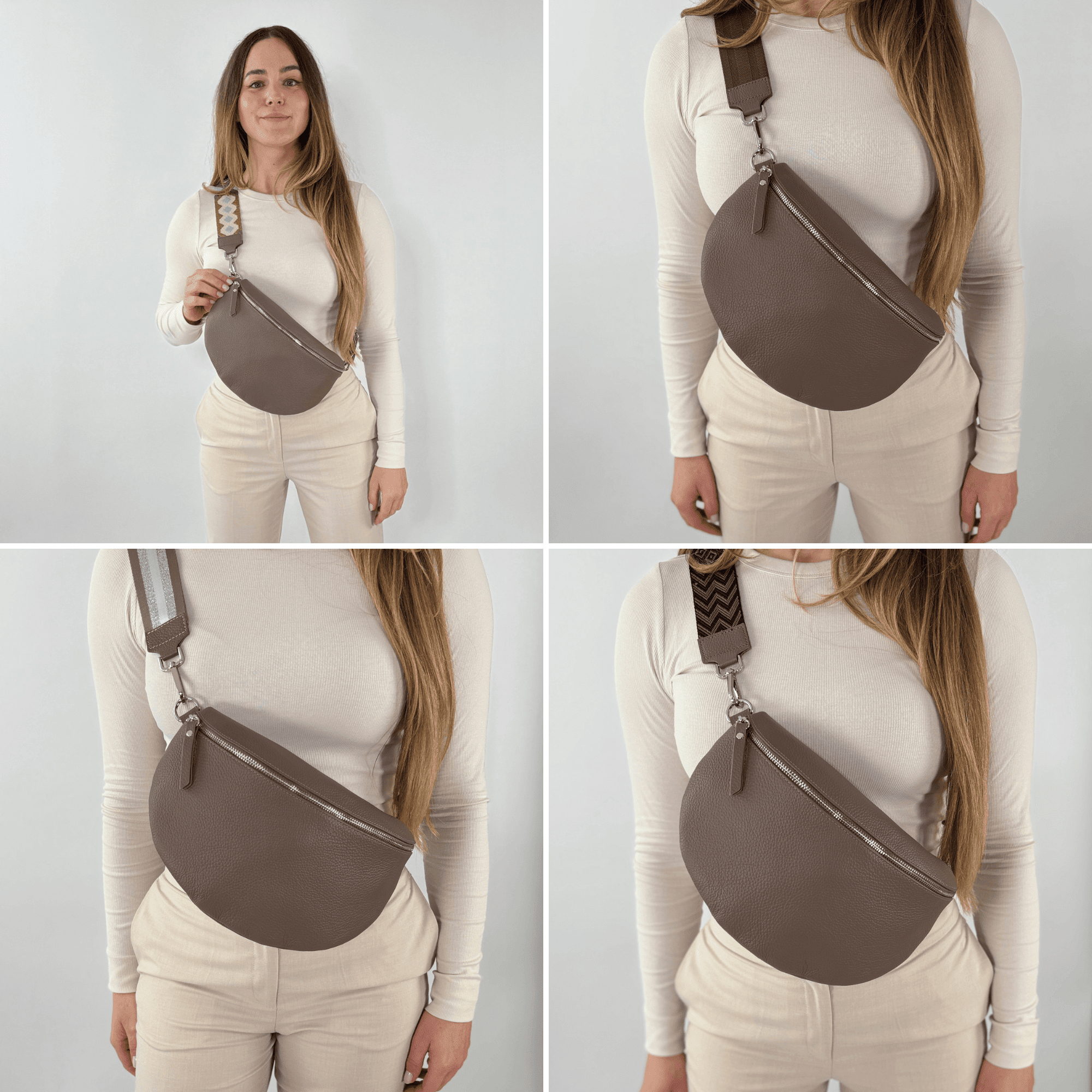 lepelou - leder - Bauchtasche - TONI Bauchtasche taupe – Large - LPBTONTAUL