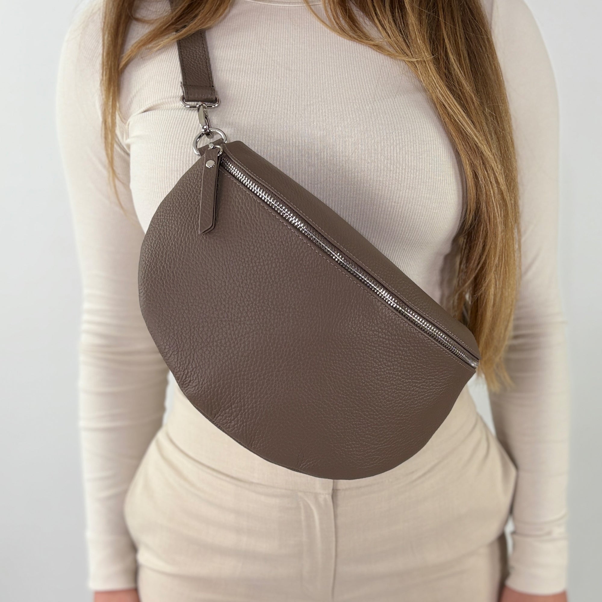 lepelou - leder - Bauchtasche - TONI Bauchtasche taupe – Large - LPBTONTAUL