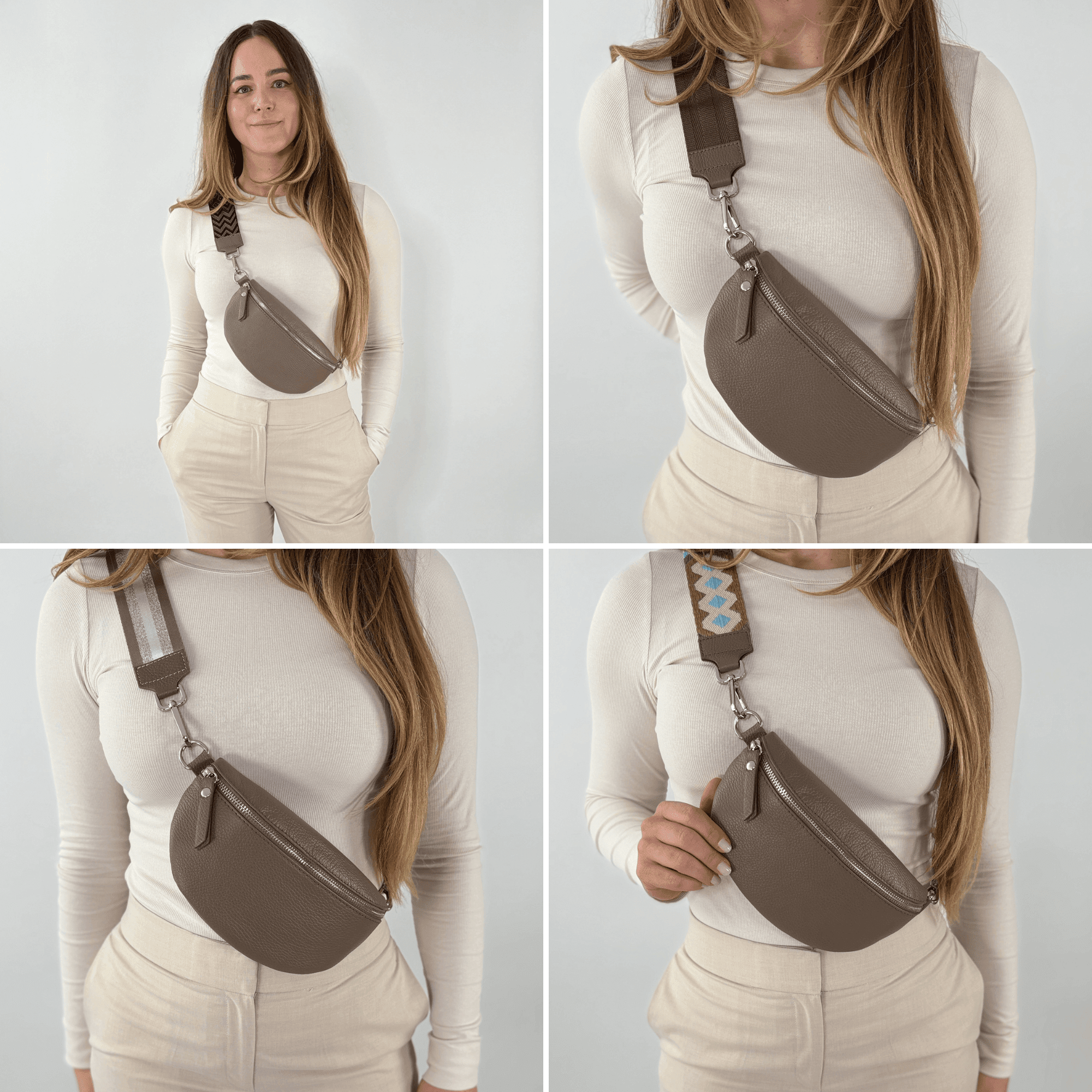 lepelou - leder - Bauchtasche - TONI Bauchtasche taupe – Medium - LPBTONTAUM