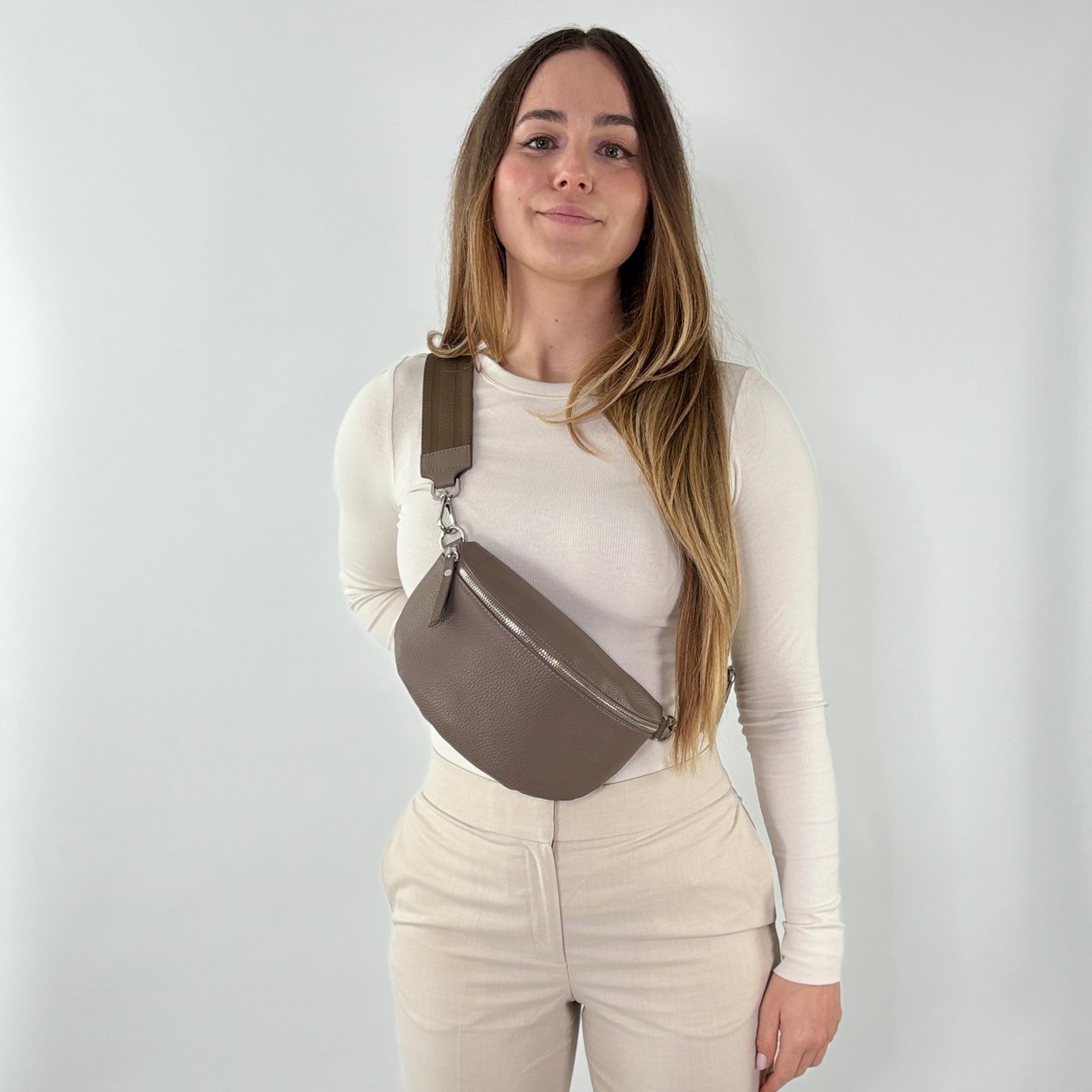 lepelou - leder - Bauchtasche - TONI Bauchtasche taupe – Medium - LPBTONTAUM3