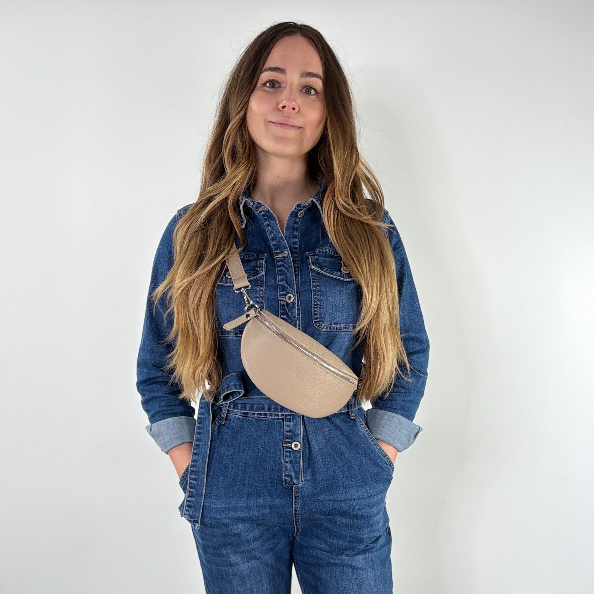 lepelou - leder - Bauchtasche - TONI beige - LPBTONBEIS