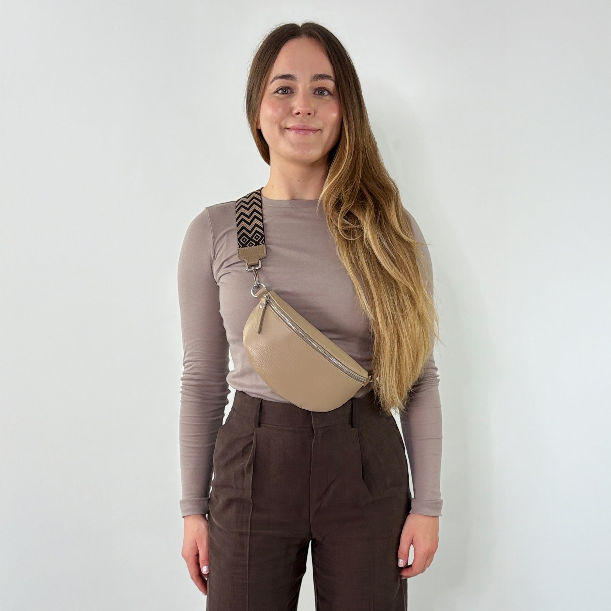lepelou - leder - Bauchtasche - TONI beige - LPBTONBEIS1