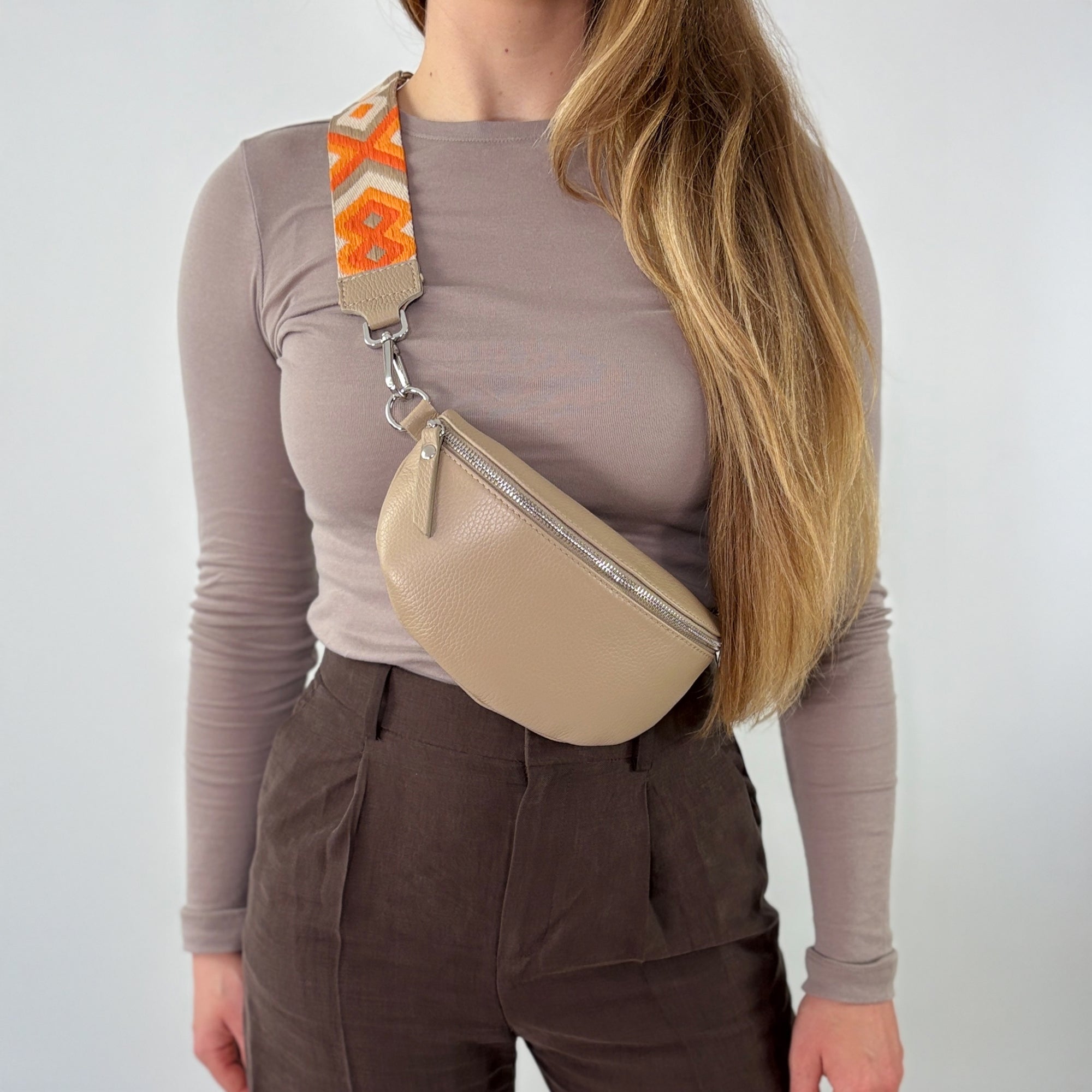 lepelou - leder - Bauchtasche - TONI beige - LPBTONBEIS2