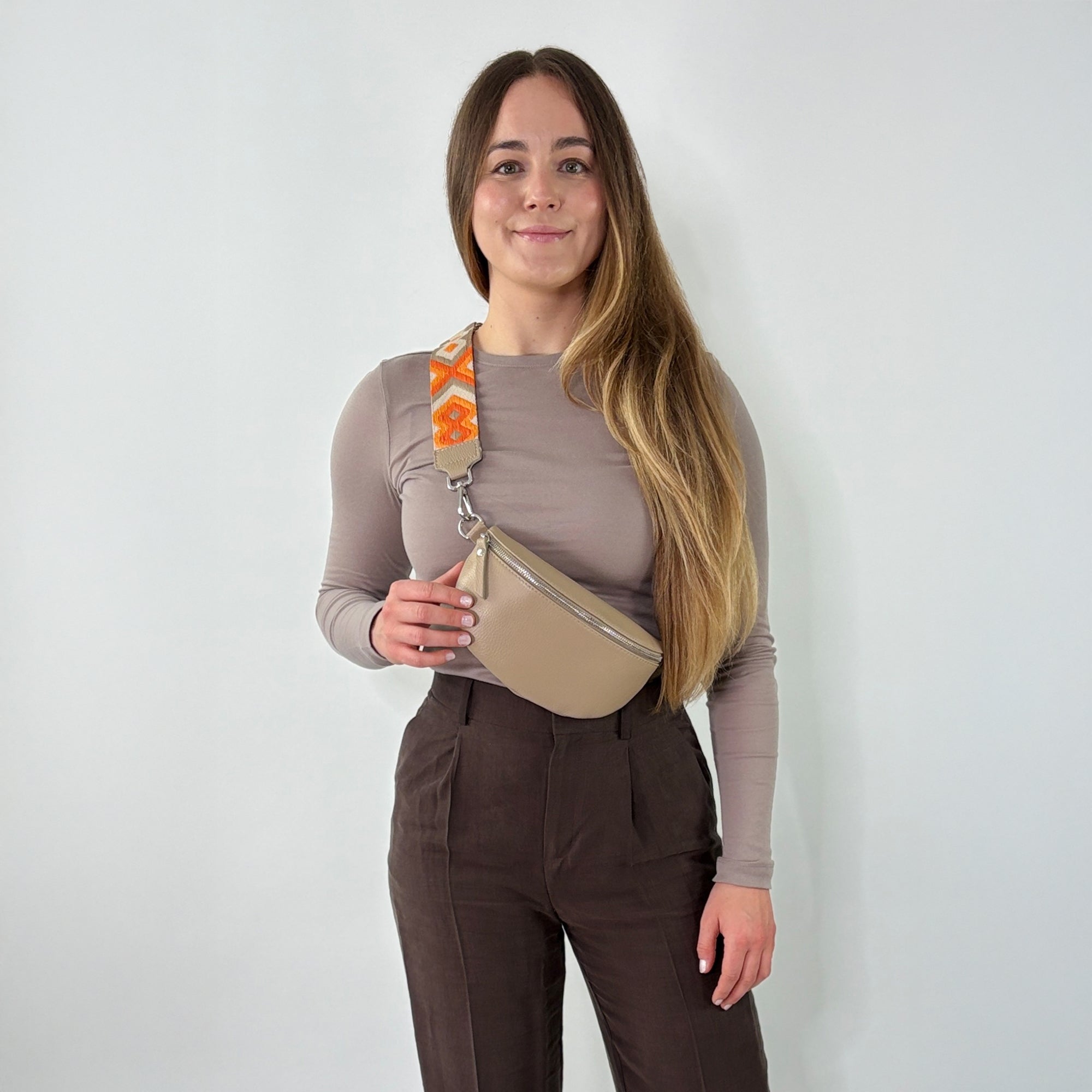 lepelou - leder - Bauchtasche - TONI beige - LPBTONBEIS2