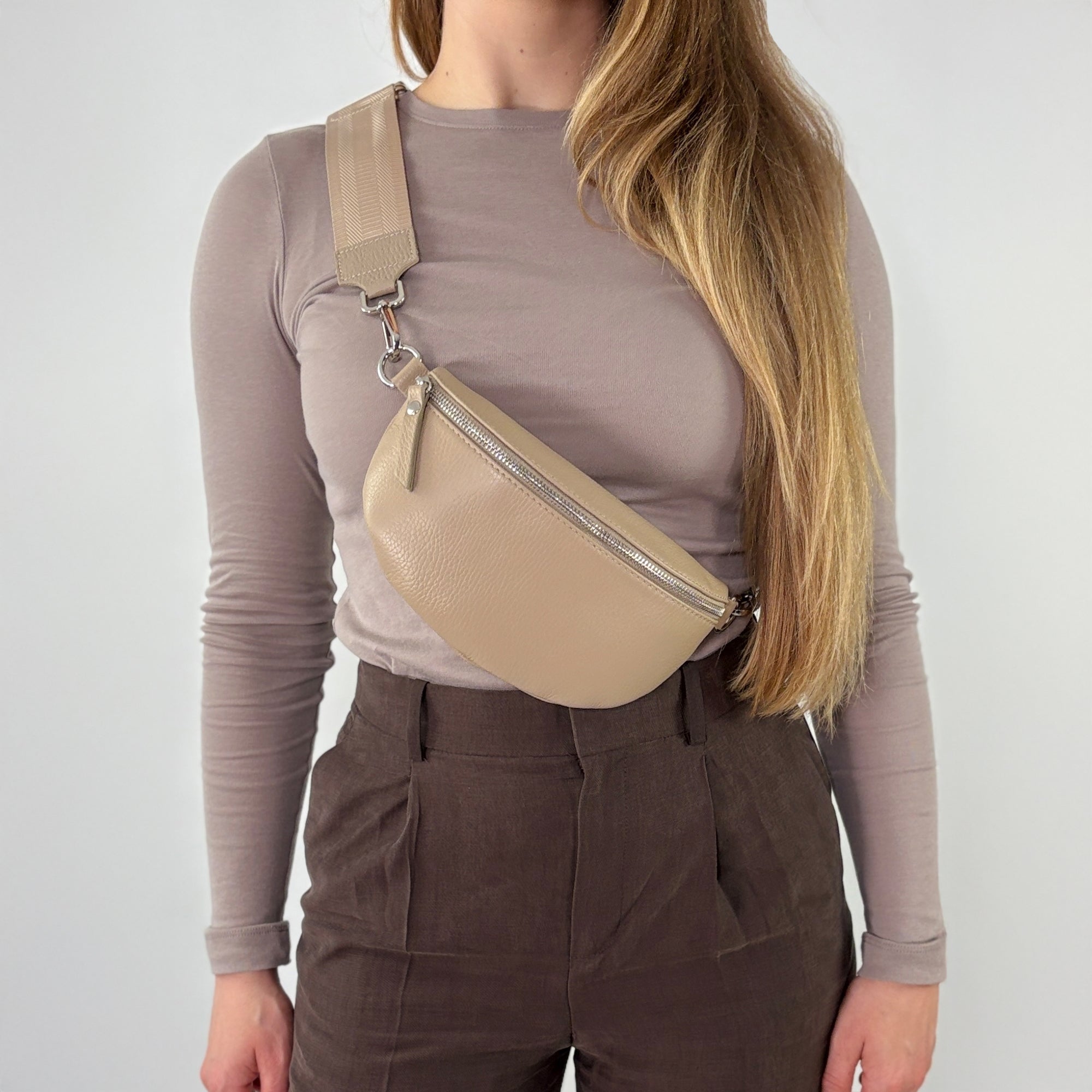 lepelou - leder - Bauchtasche - TONI beige - LPBTONBEIS5