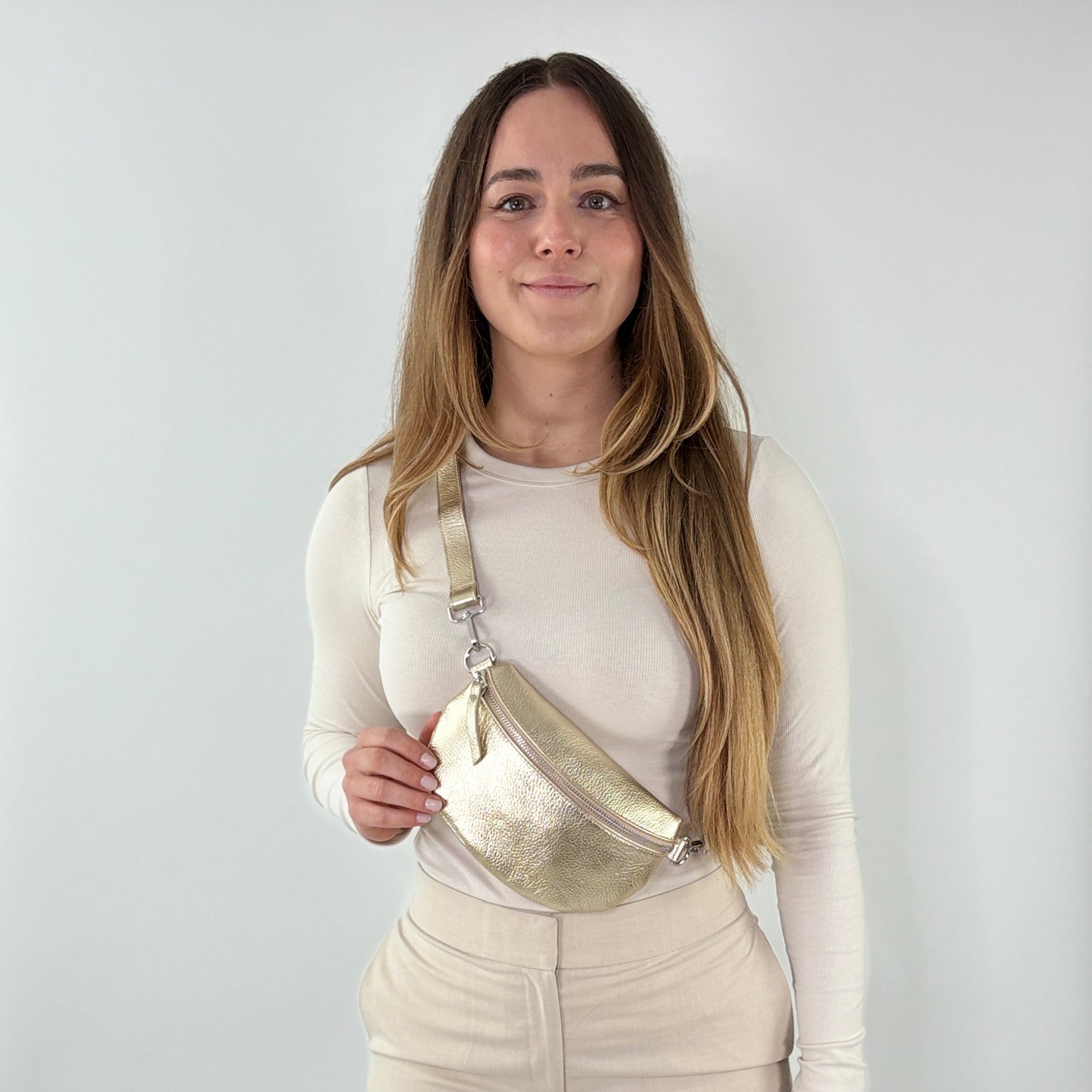 lepelou - leder - Bauchtasche - TONI gold BASIC - 