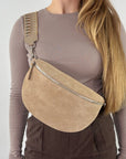 lepelou - leder - Bauchtasche - VALENTINA Wildleder Bauchtasche beige – Large - LPBVALBEIL2