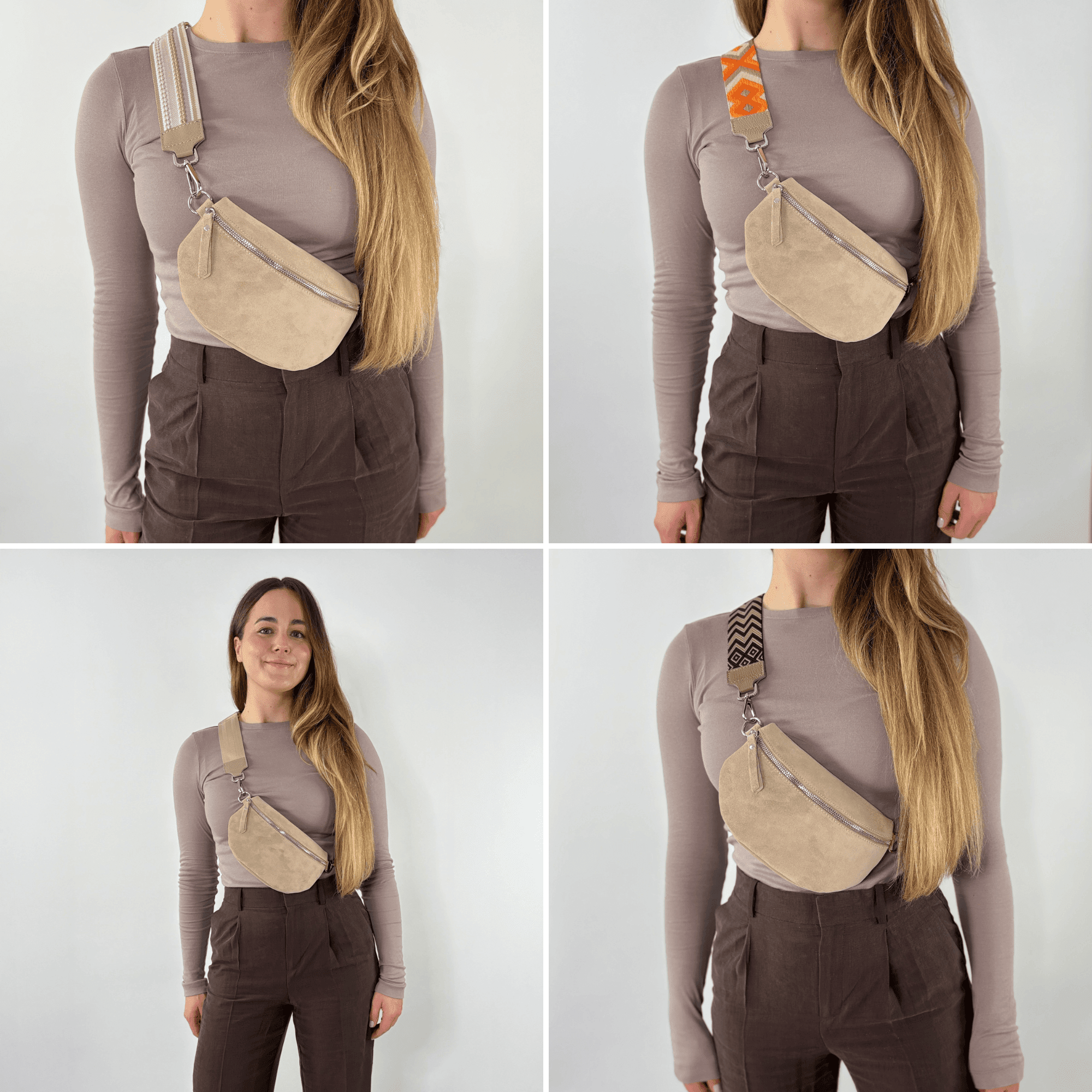 lepelou - leder - Bauchtasche - VALENTINA Wildleder Bauchtasche beige – Medium - LPBVALBEIM