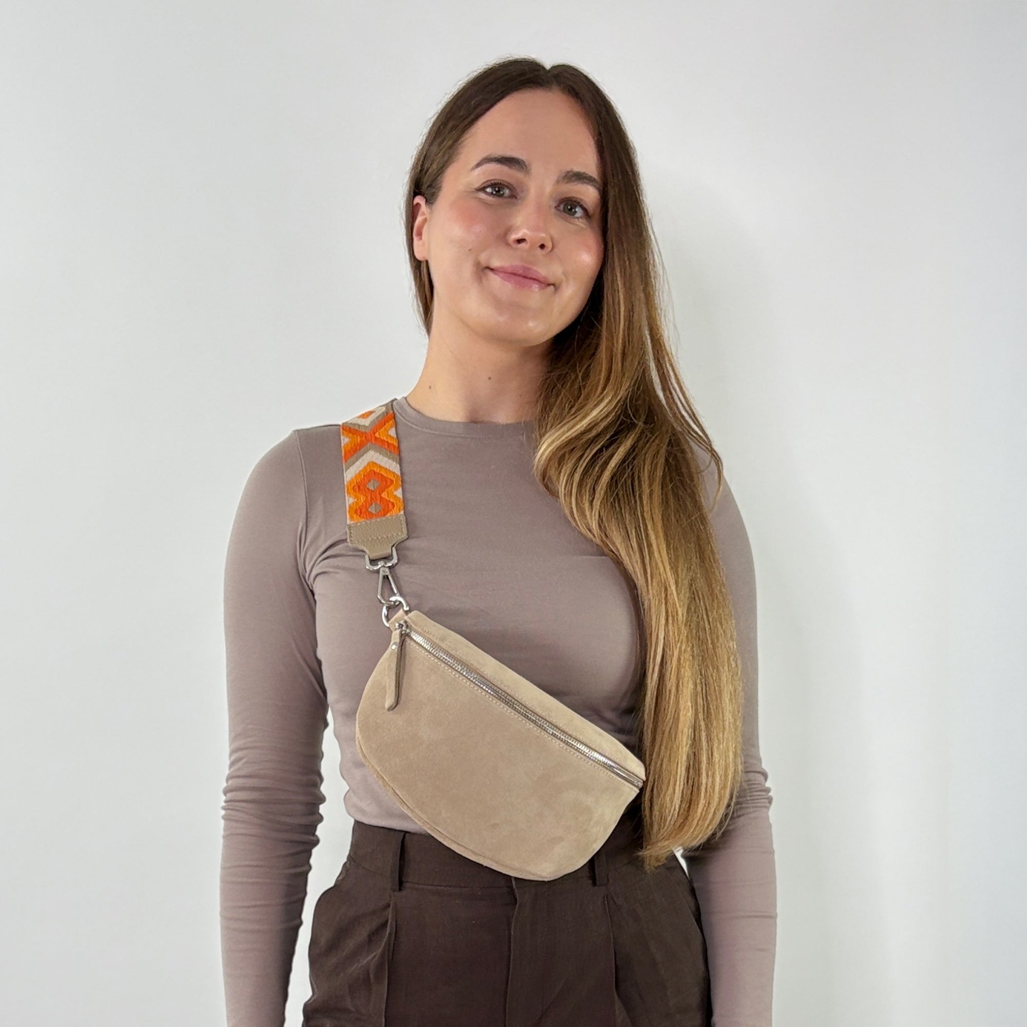 lepelou - leder - Bauchtasche - VALENTINA Wildleder Bauchtasche beige – Medium - LPBVALBEIM