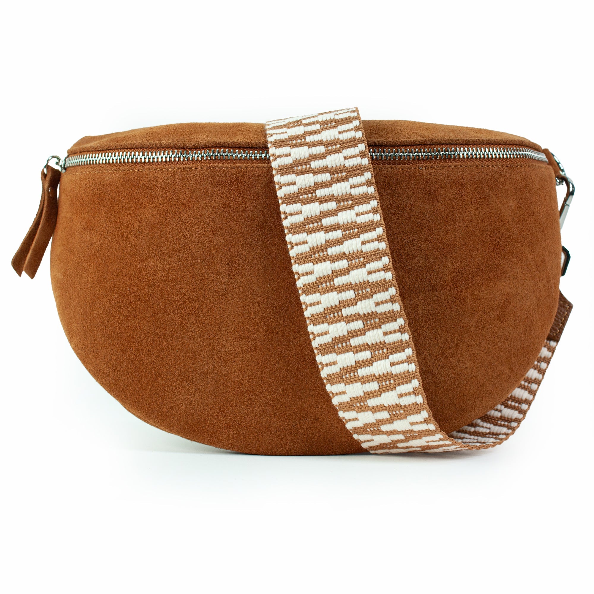 lepelou - leder - Bauchtasche - VALENTINA Wildleder Bauchtasche cognac - Large - LPBVALCOGL1