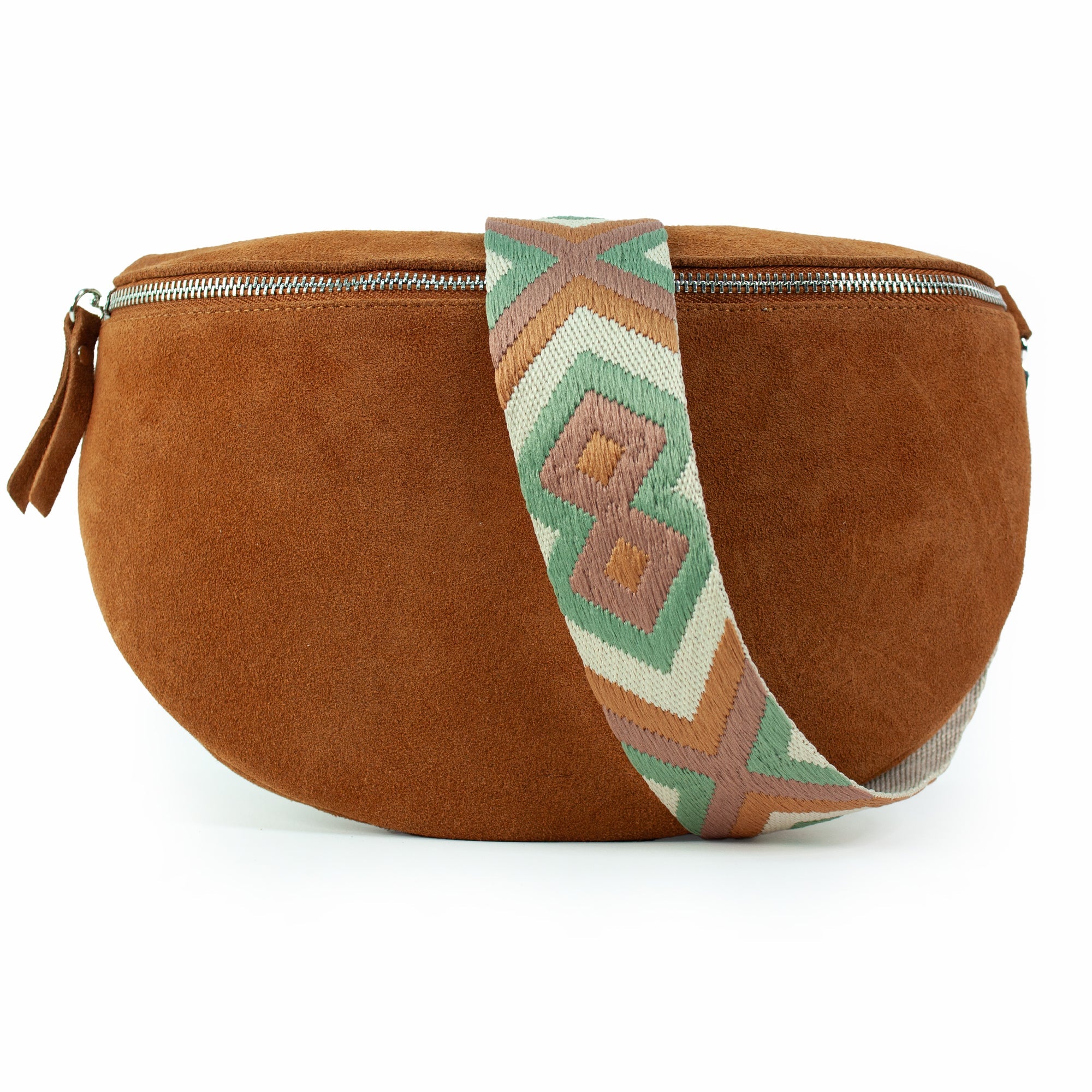 lepelou - leder - Bauchtasche - VALENTINA Wildleder Bauchtasche cognac - Large - LPBVALCOGL4