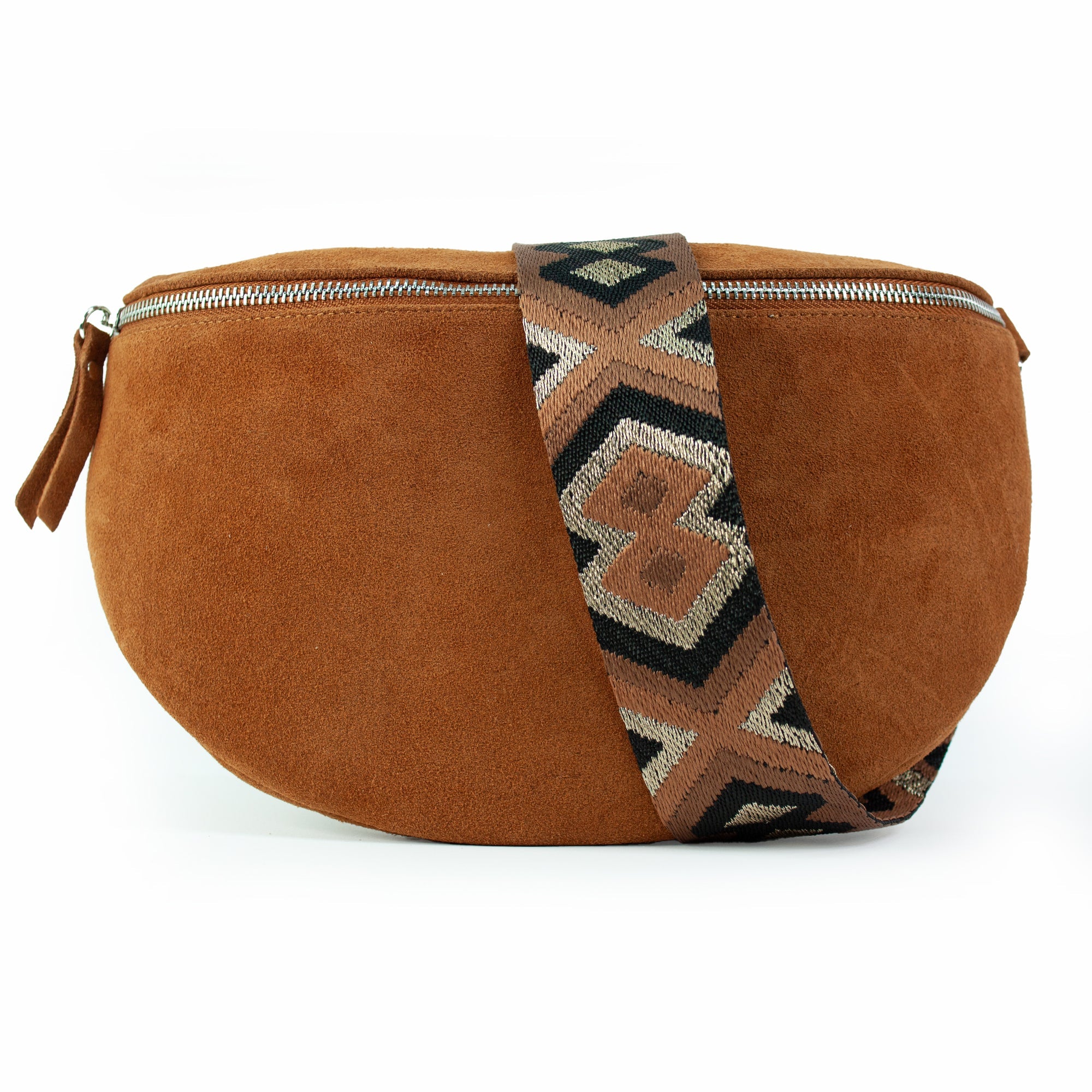 lepelou - leder - Bauchtasche - VALENTINA Wildleder Bauchtasche cognac - Large - LPBVALCOGL5