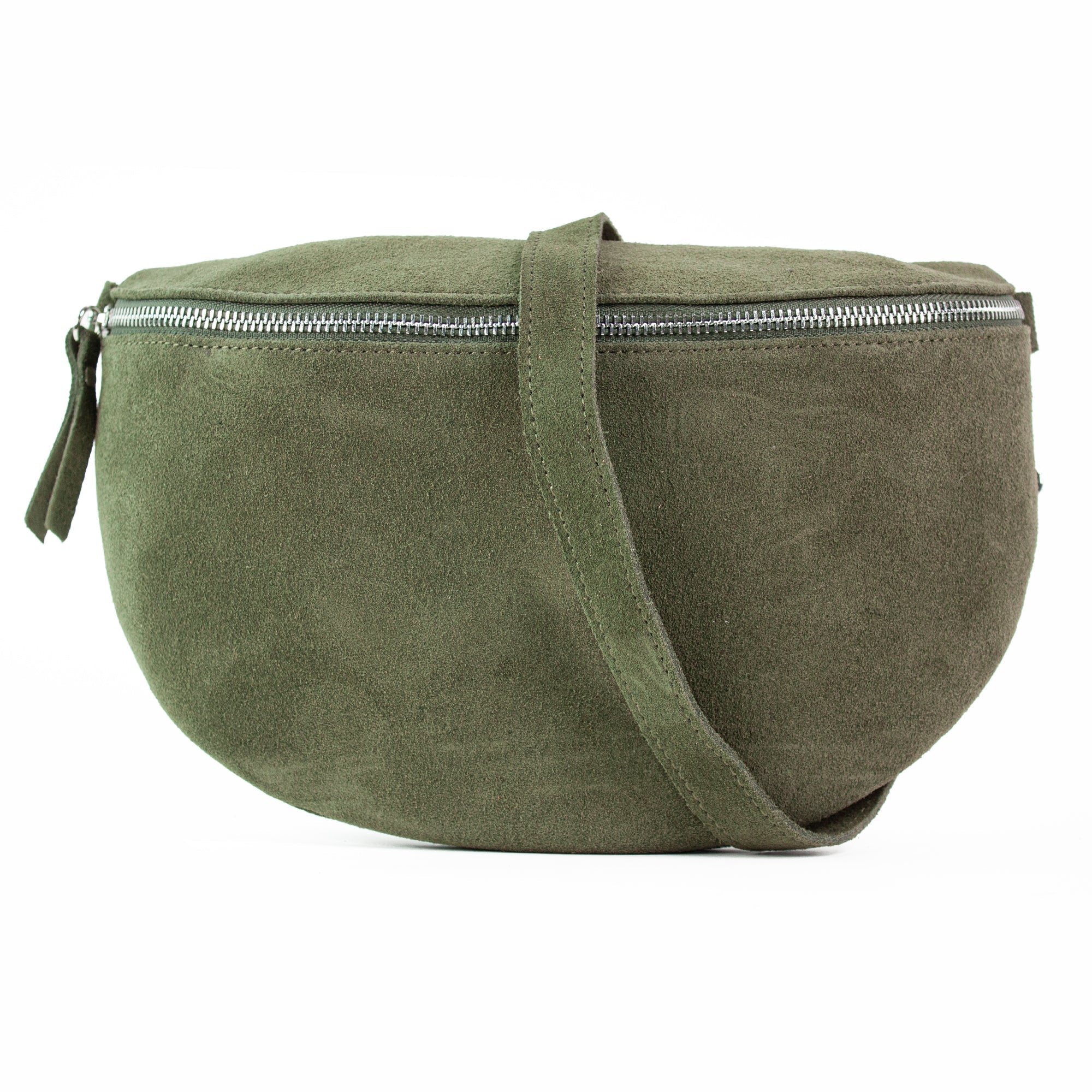 lepelou - leder - Bauchtasche - VALENTINA Wildleder Bauchtasche khaki – Large - LPBVALKHAL