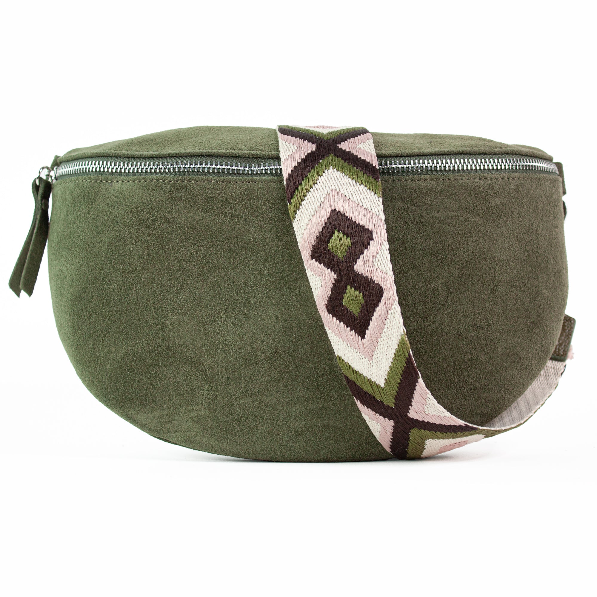 lepelou - leder - Bauchtasche - VALENTINA Wildleder Bauchtasche khaki – Large - LPBVALKHAL1