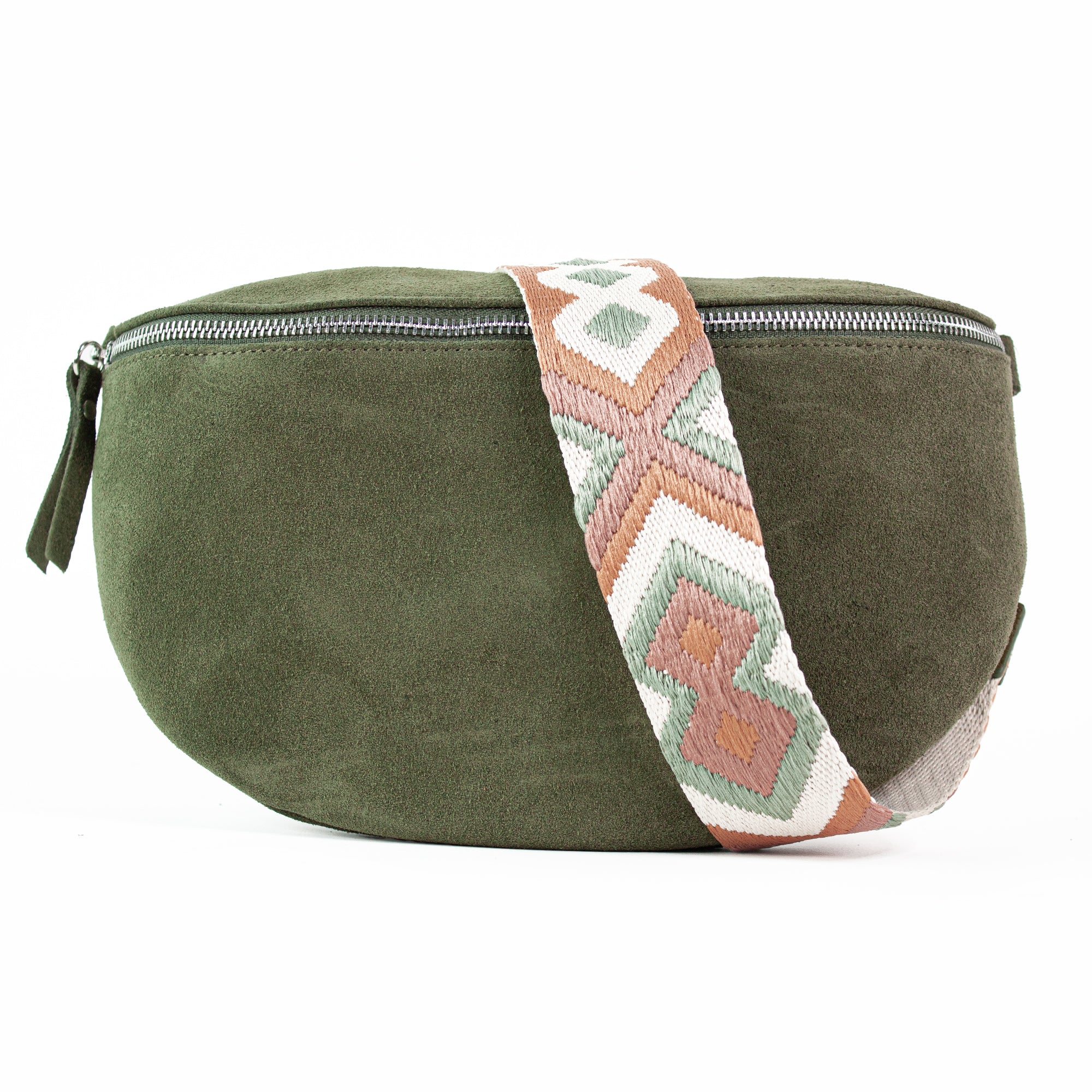 lepelou - leder - Bauchtasche - VALENTINA Wildleder Bauchtasche khaki – Large - LPBVALKHAL3